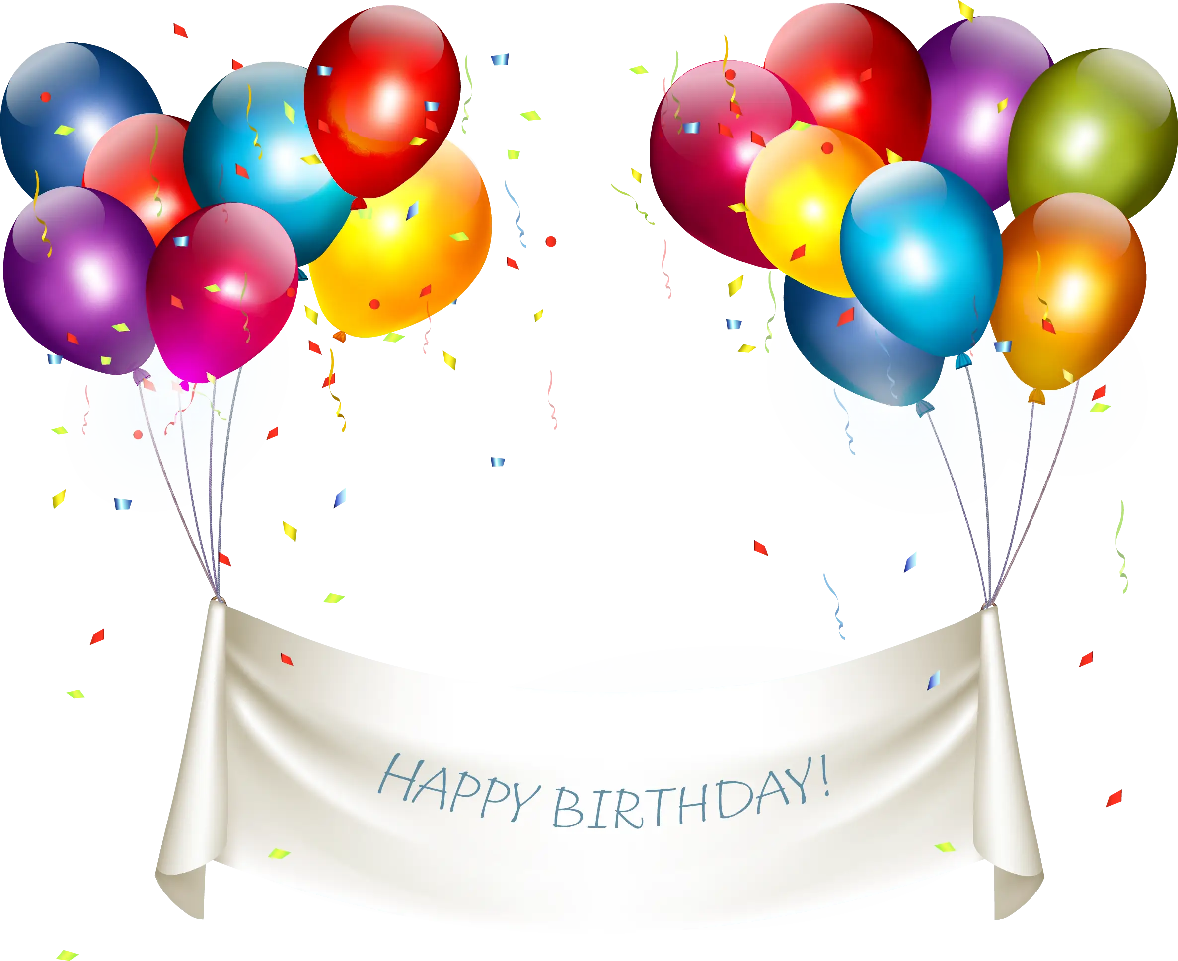Colorful Balloons with a Birthday Banner