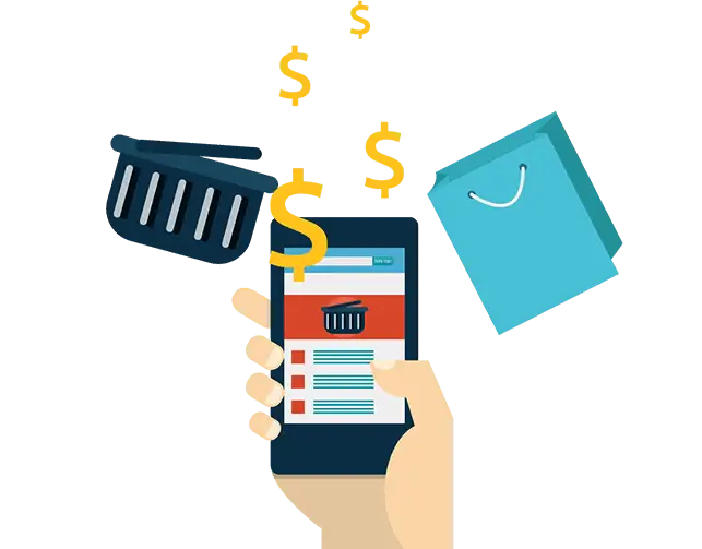 Online Shopping on Smartphone Illustration