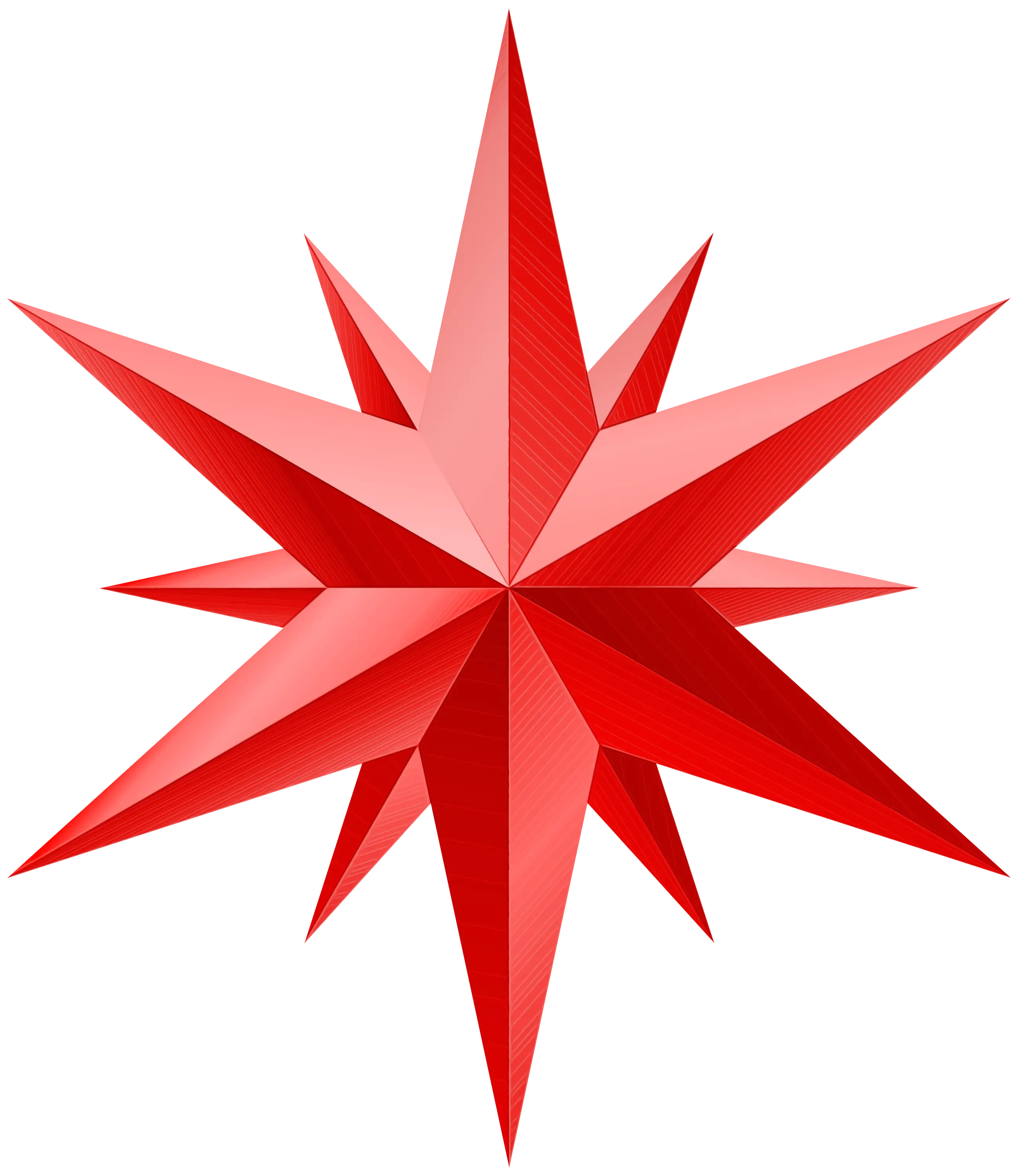 Bright Red 3D Star Shape Illustration
