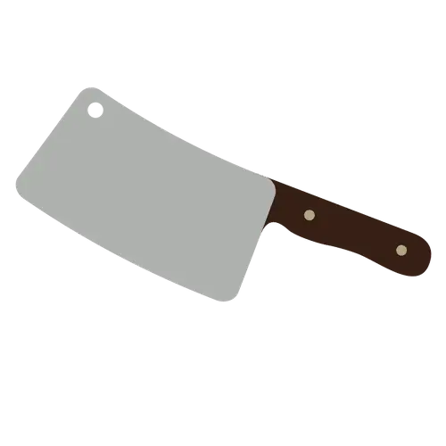 Brown-Handled Meat Cleaver Knife