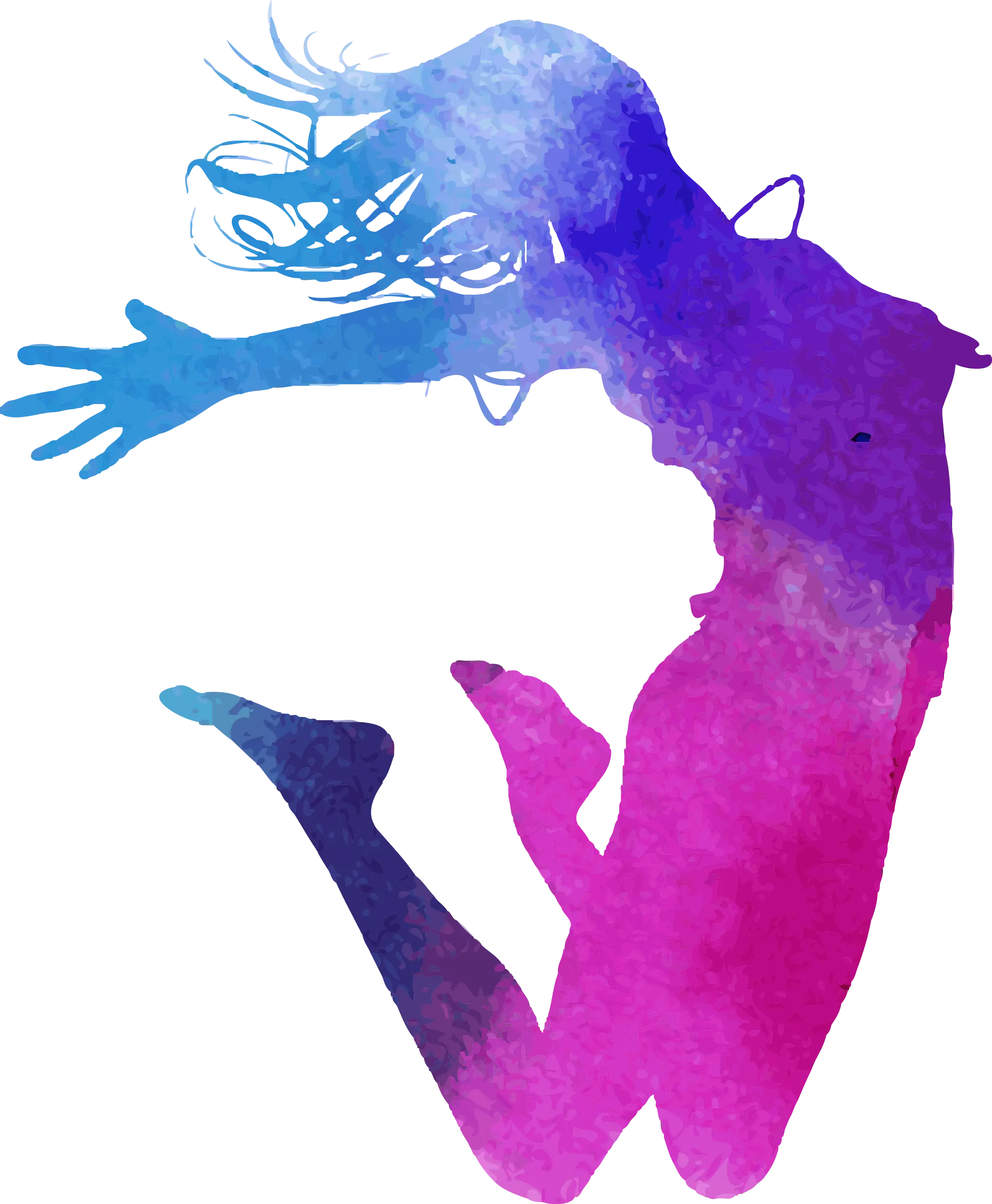 Colorful Jumping Silhouette
