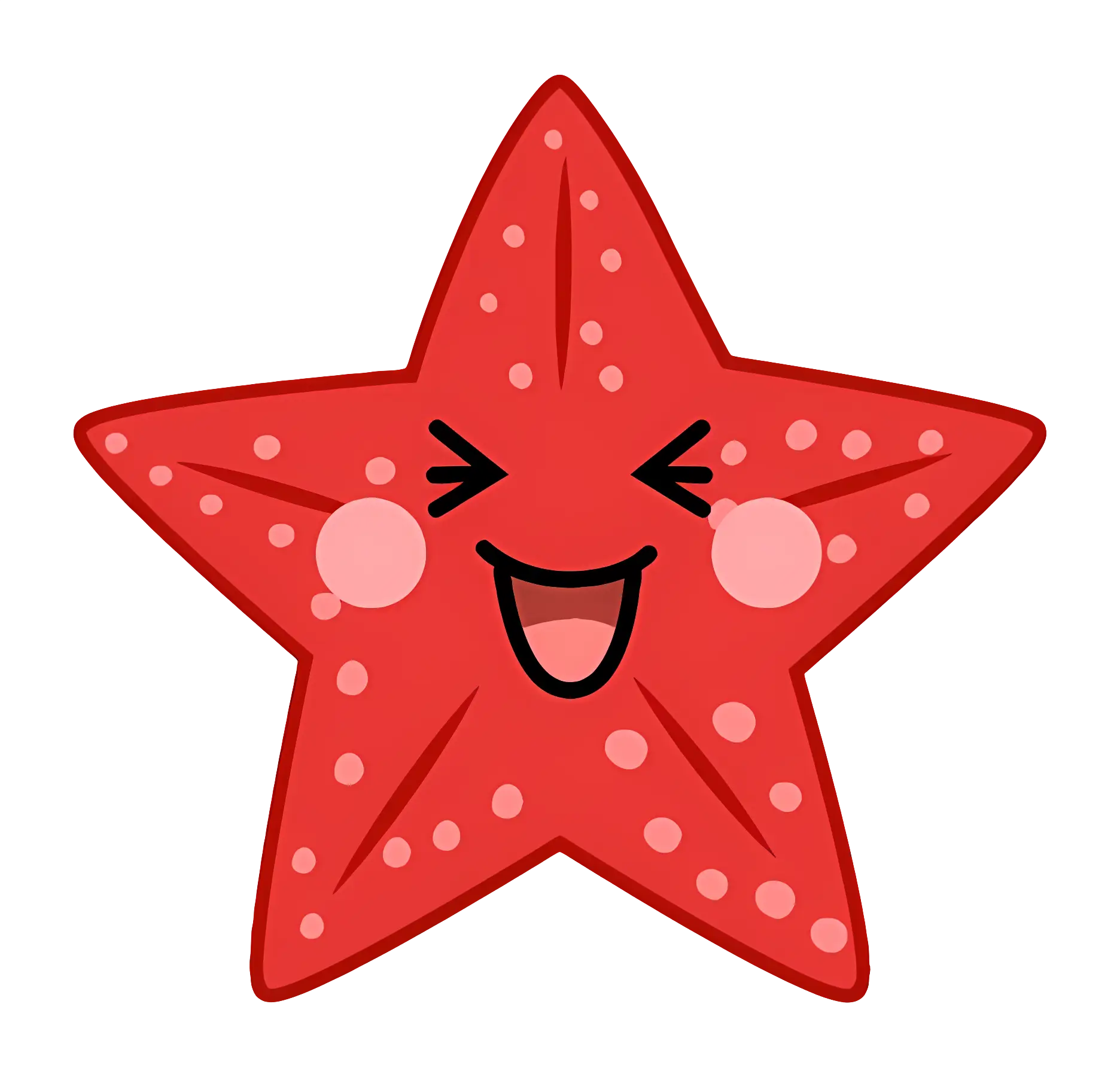 Cute Cartoon Red Starfish