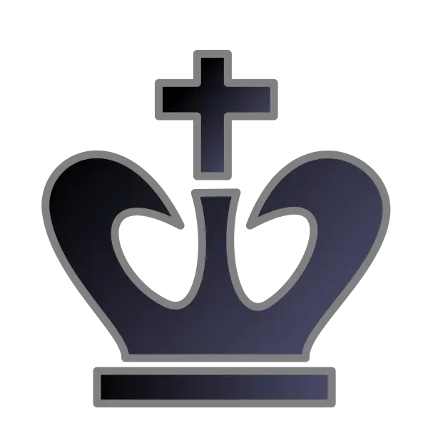 Black Chess King Icon Illustration