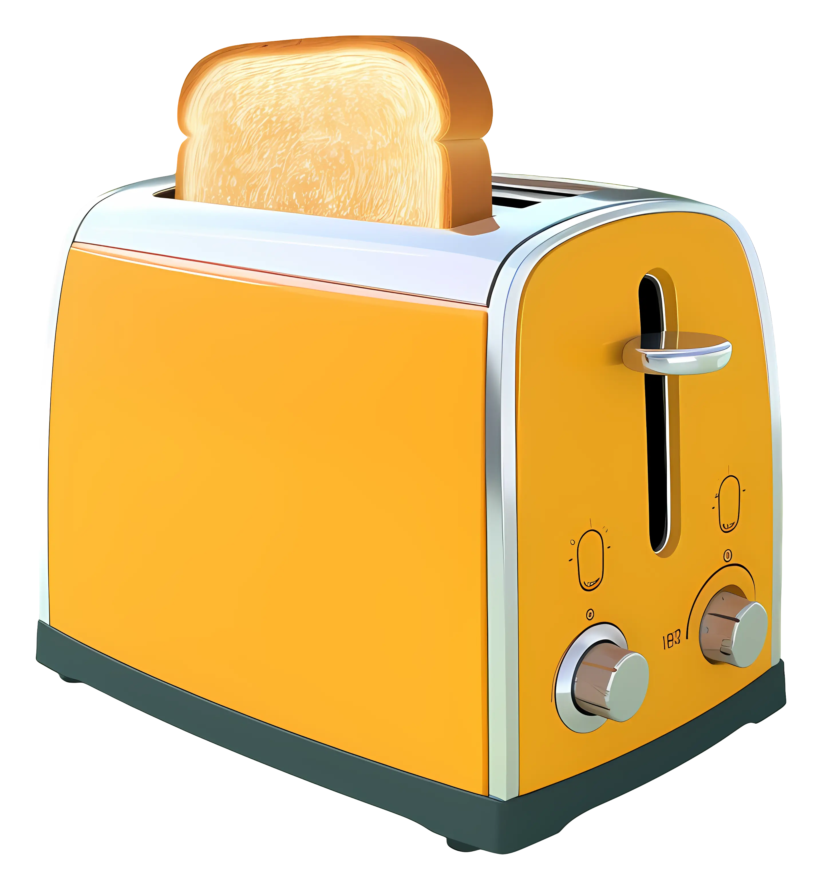 Yellow Toaster with Bread