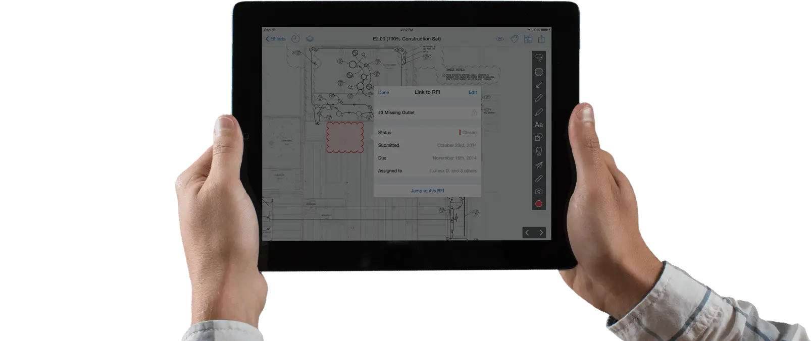 Hands Holding a Tablet