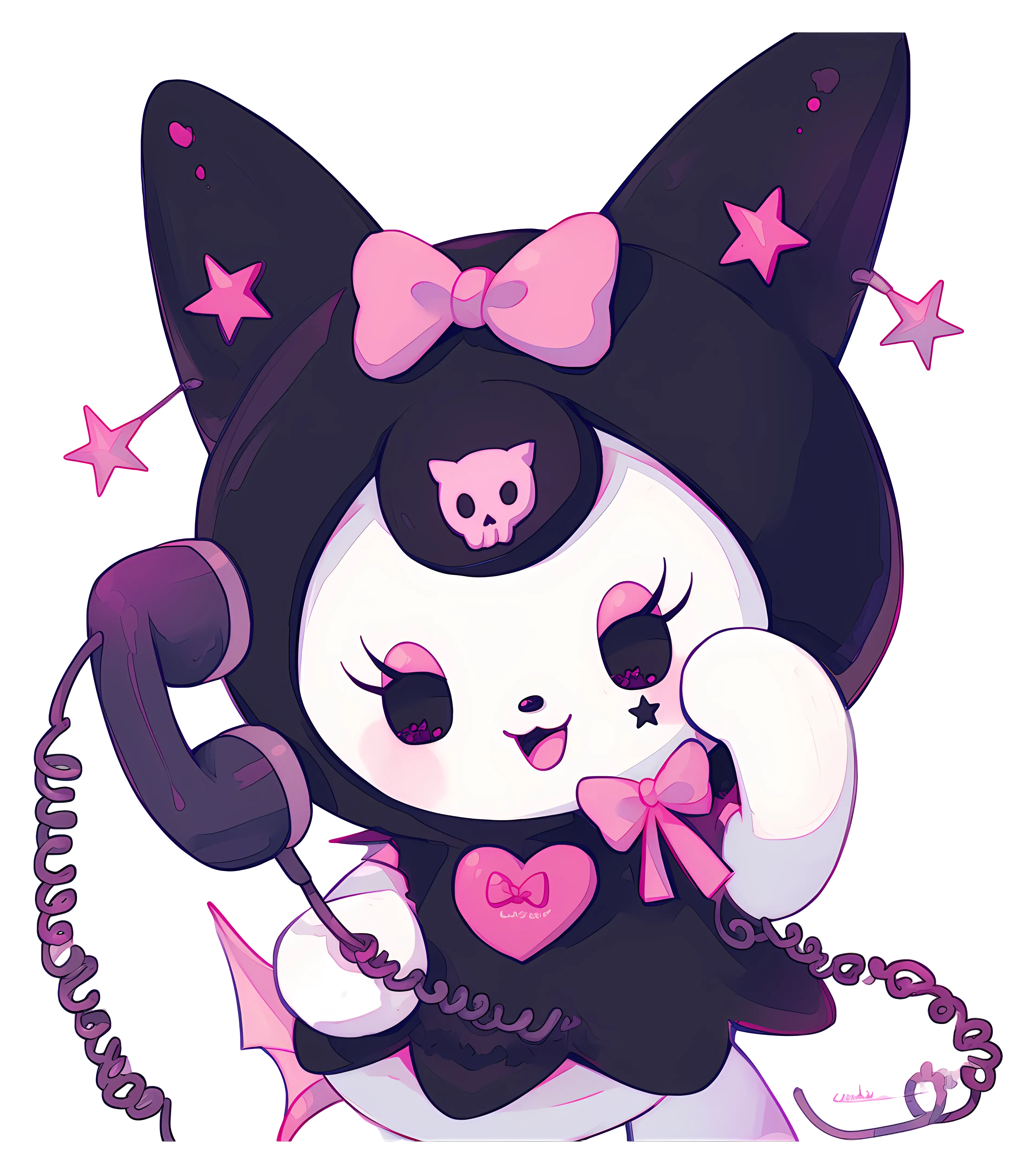 Cartoon Character Talking on Phone