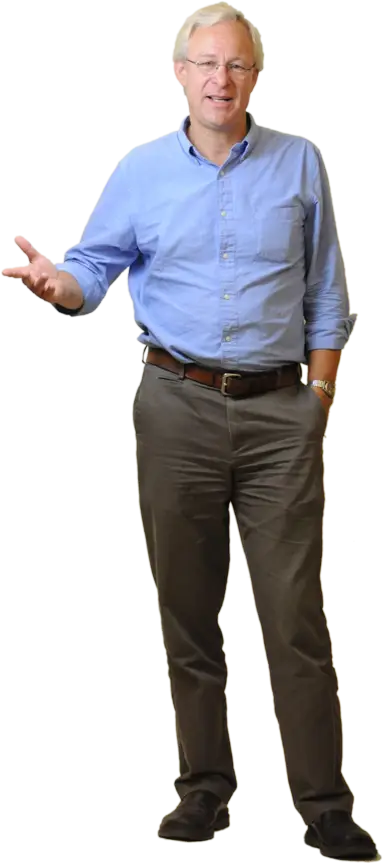Casual Man Standing and Gesturing