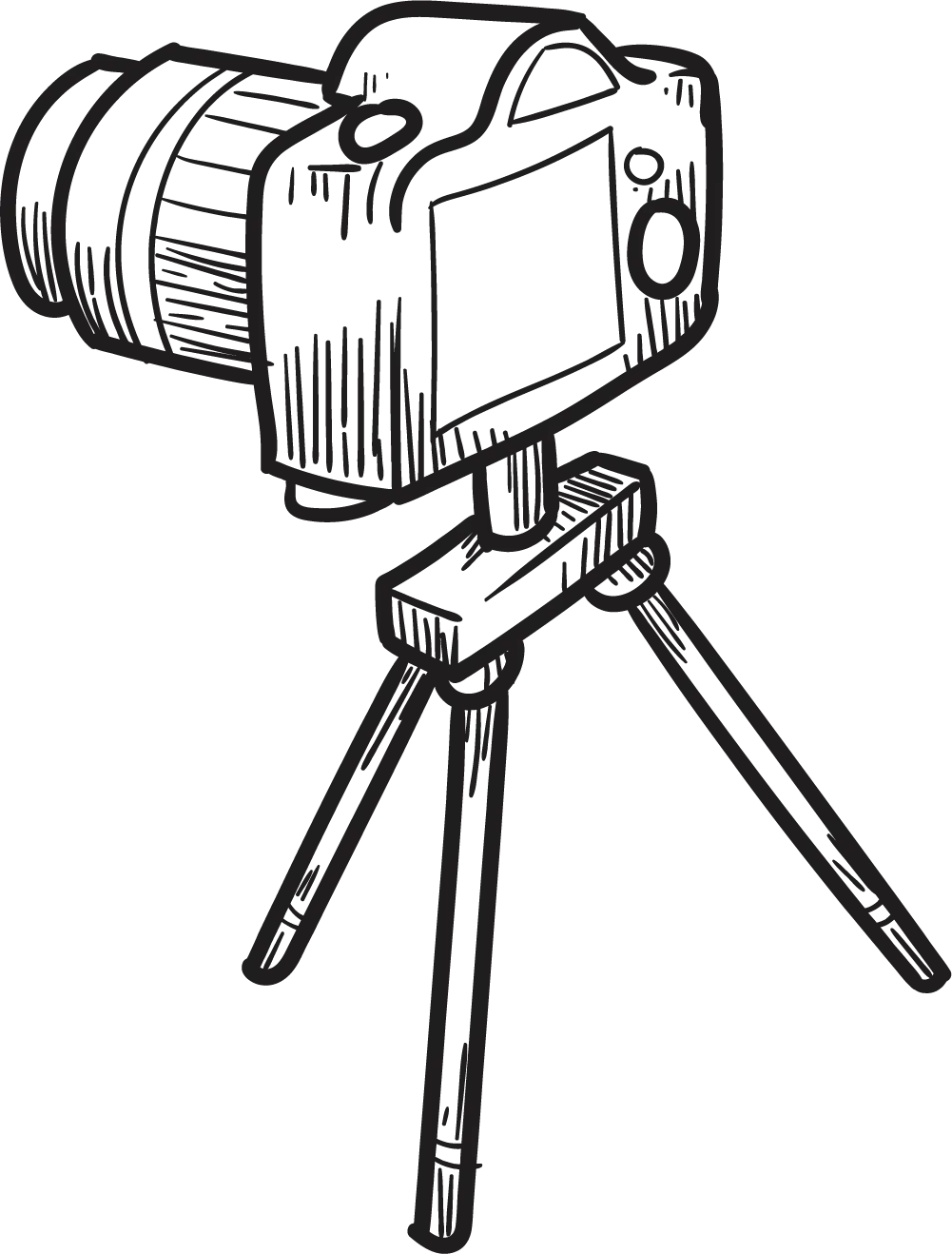 Camera on Tripod for Photography