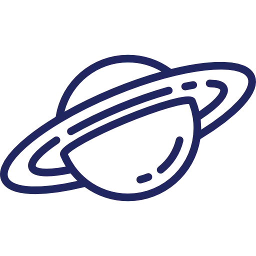 Planet With Rings Icon in Simple Illustration