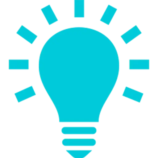 Blue Light Bulb Icon for Ideas
