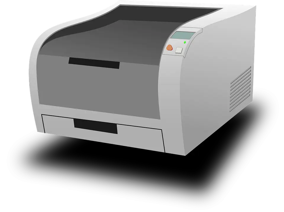 Modern Compact Gray Desktop Printer Design