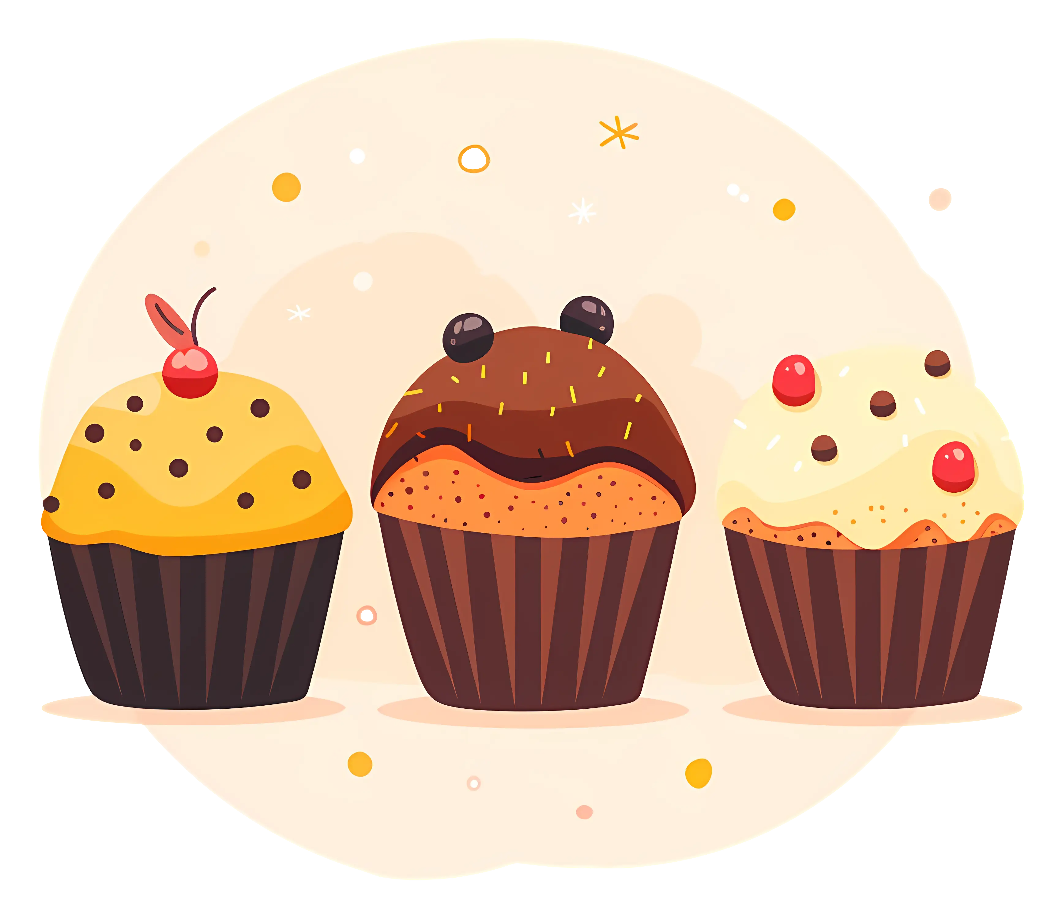 Assorted Cupcakes with Frosting