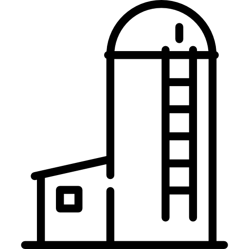 Black Silo Icon for Farm Storage