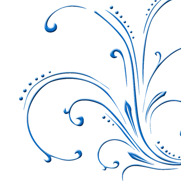 Blue Decorative Swirl Design Illustration