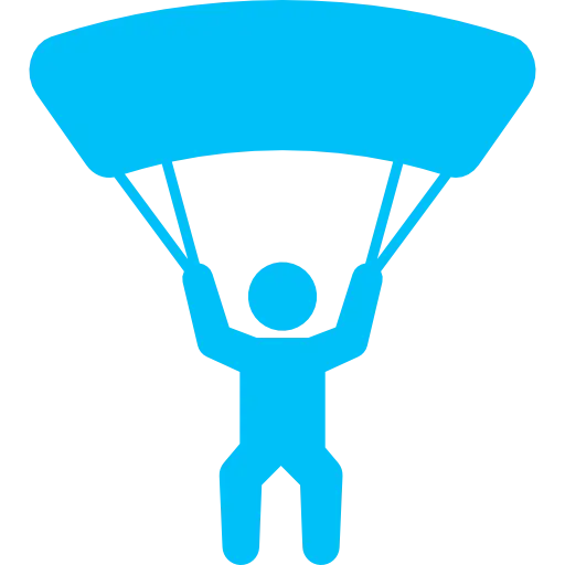Parachuting Blue Silhouette Icon