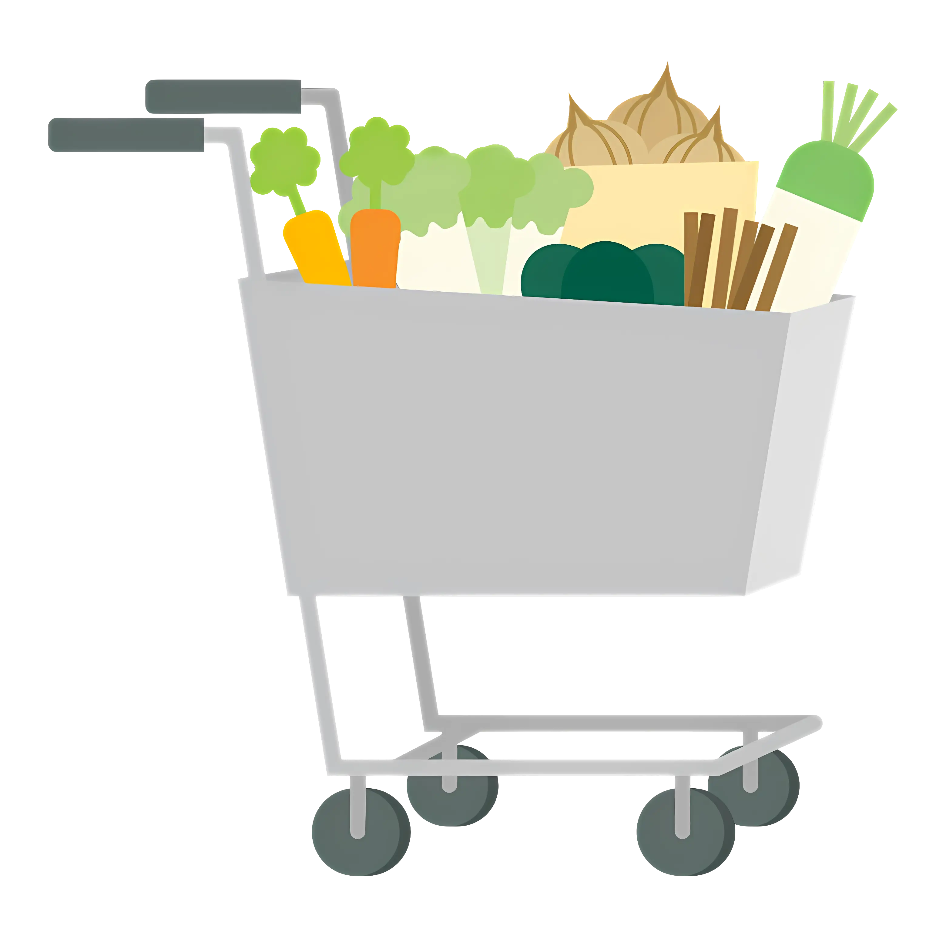 Shopping Cart with Groceries