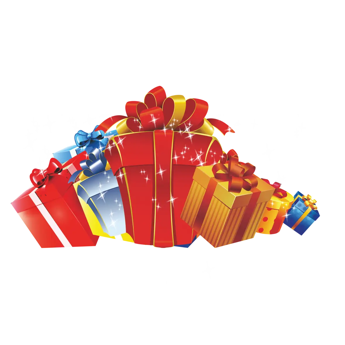 Pile of Colorful Festive Gift Boxes
