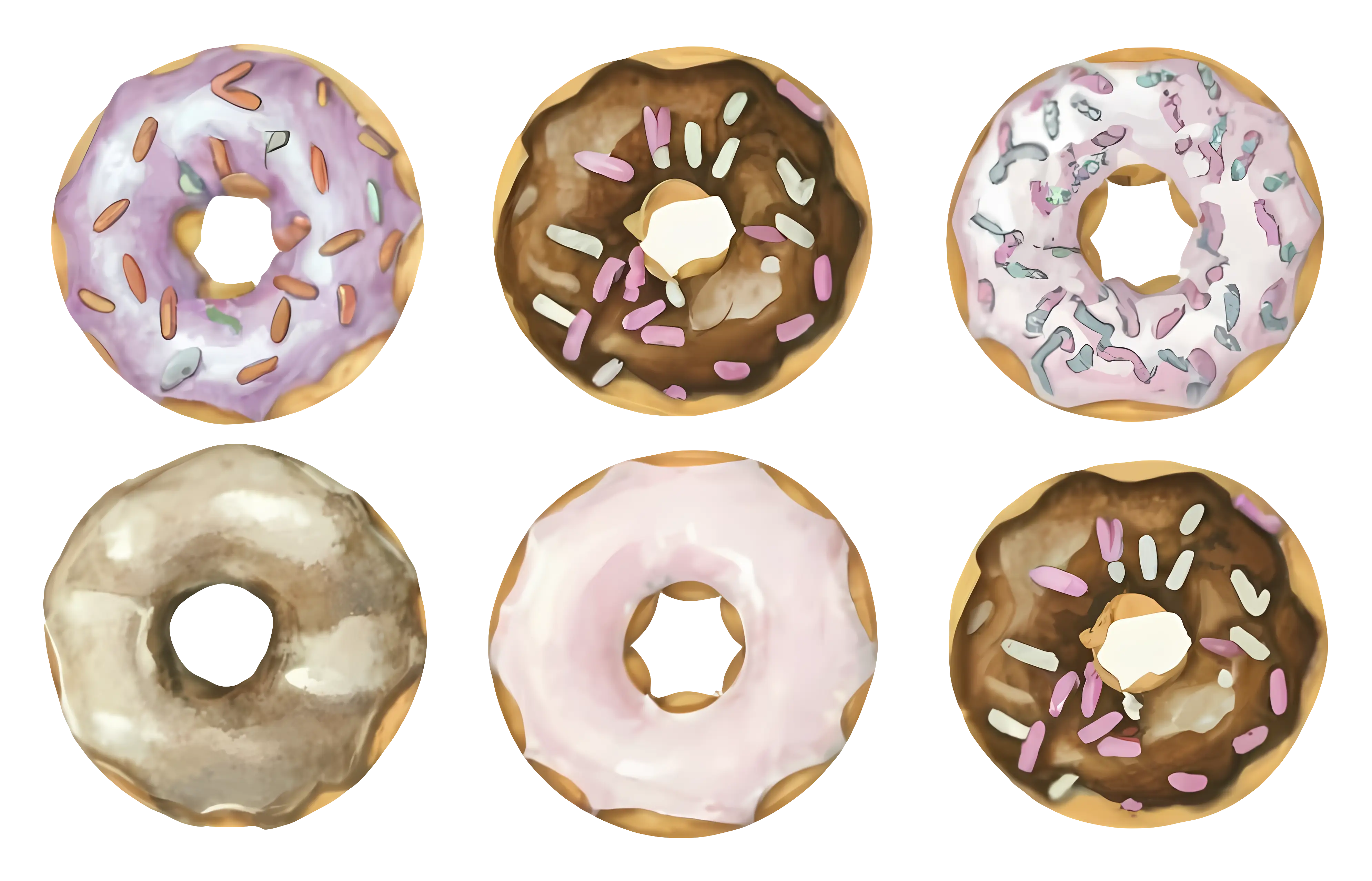 Assorted Donuts with Vibrant Icing and Sprinkles