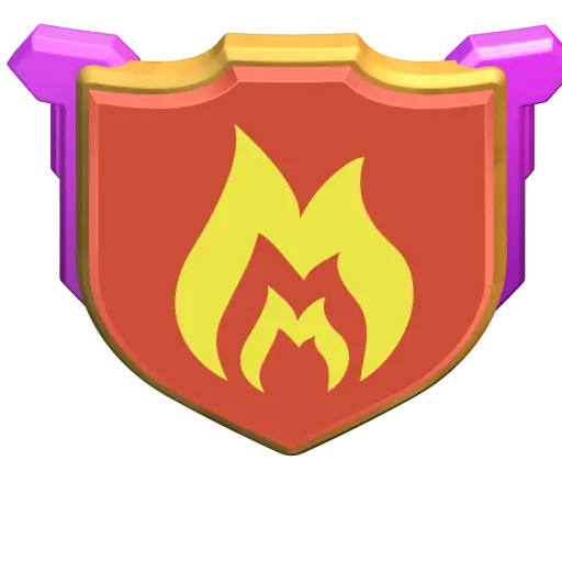 Fire Emblem Shield Icon with Red and Yellow Flames