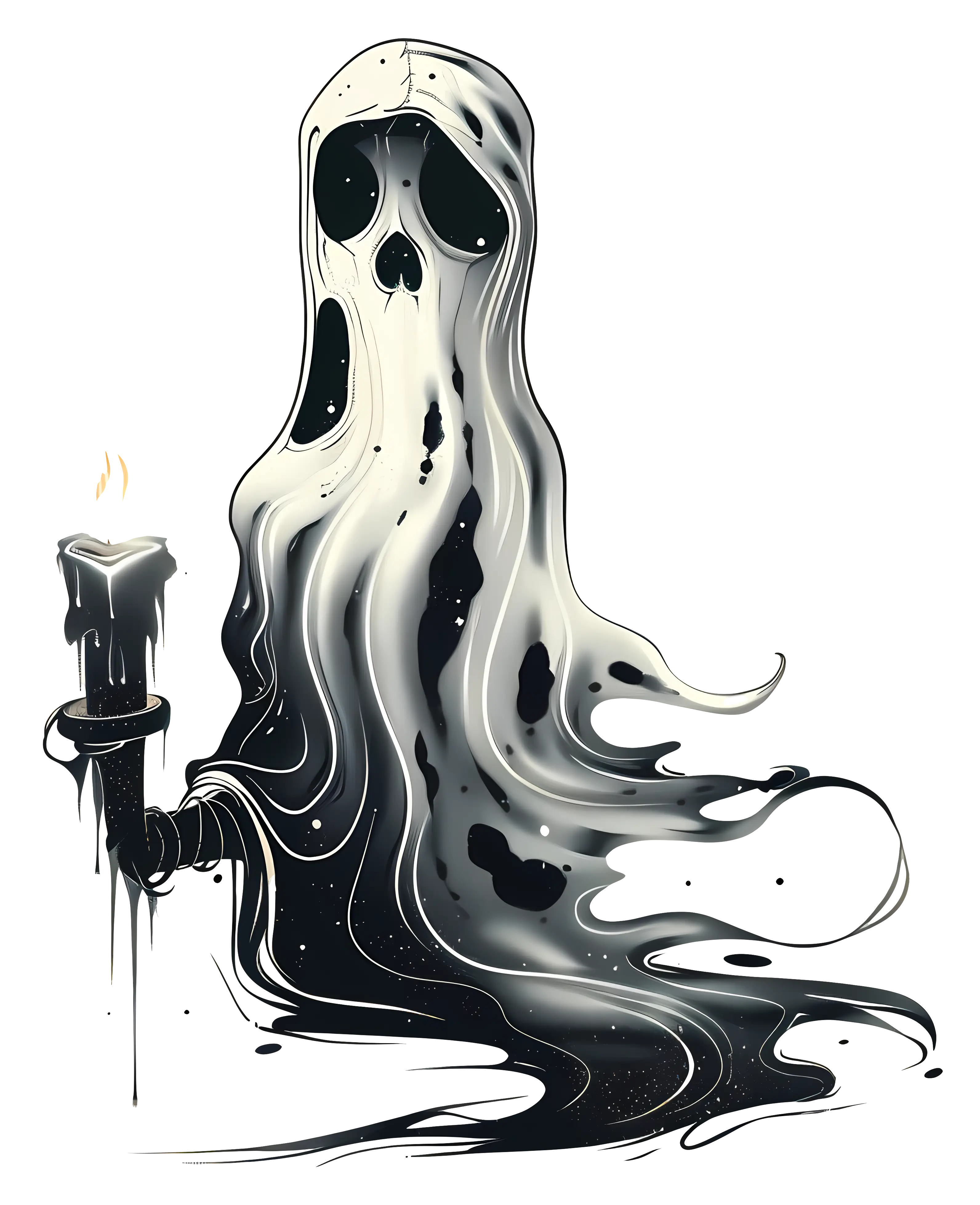 Spooky Ghost with Candle