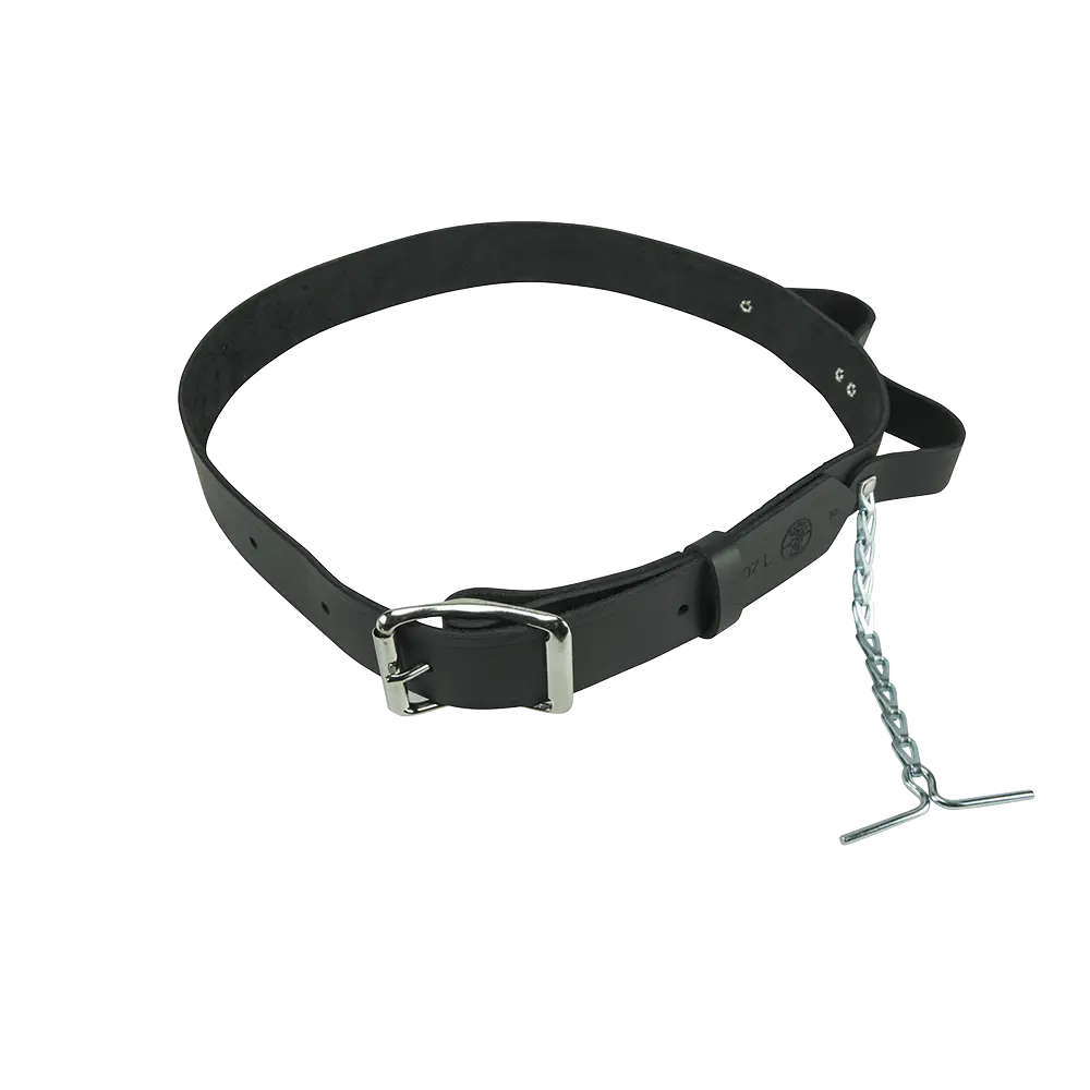 Black Leather Belt with Sturdy Chain