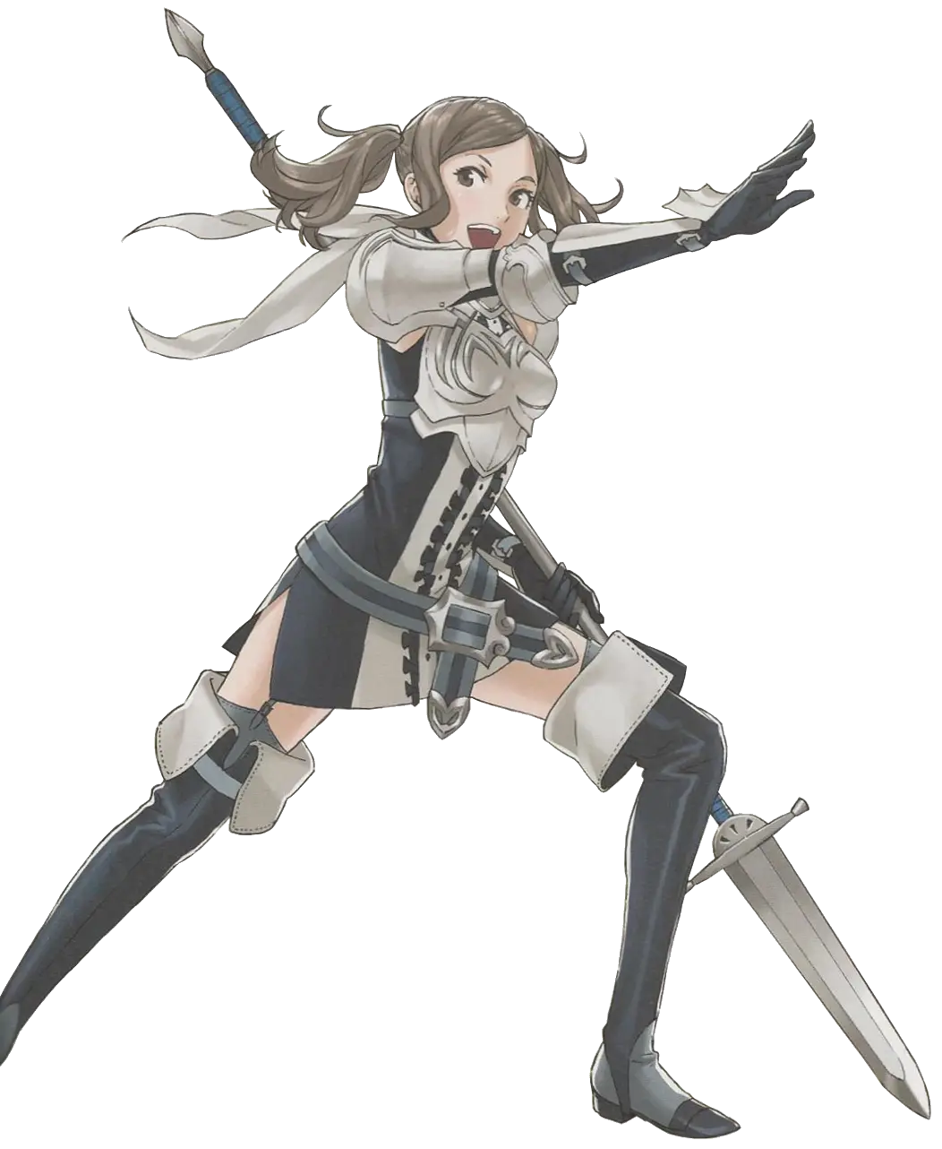 Female Anime Warrior with Sword and Armor