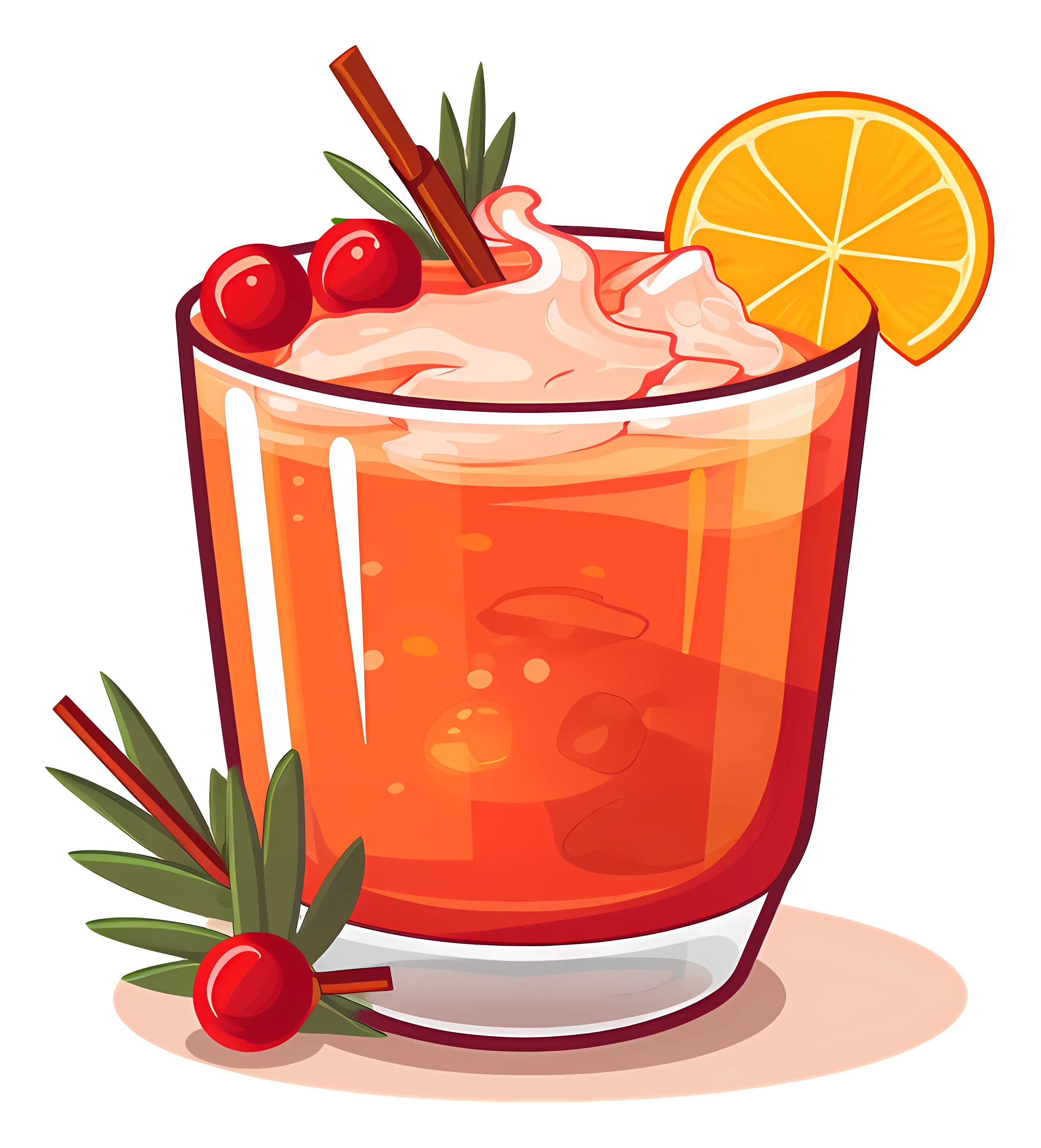 Orange Cocktail with Festive Garnish