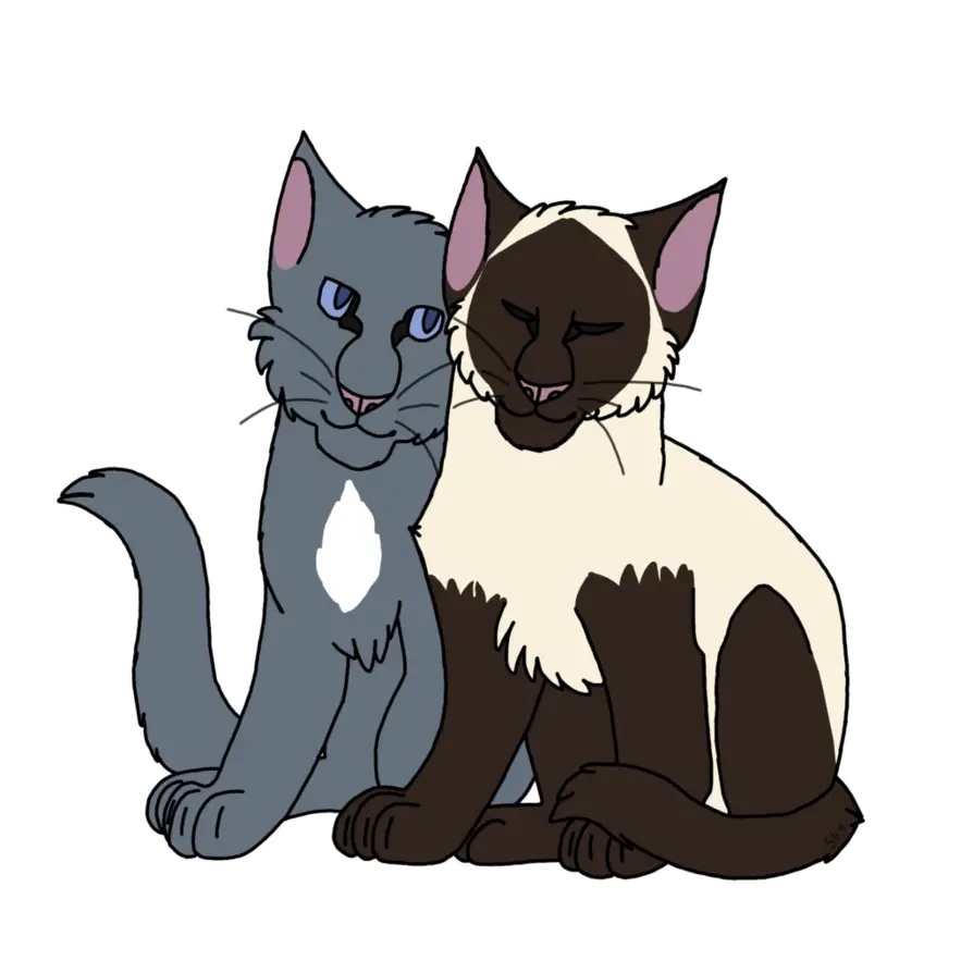 Cartoon Cats Sitting Together in Cute Style