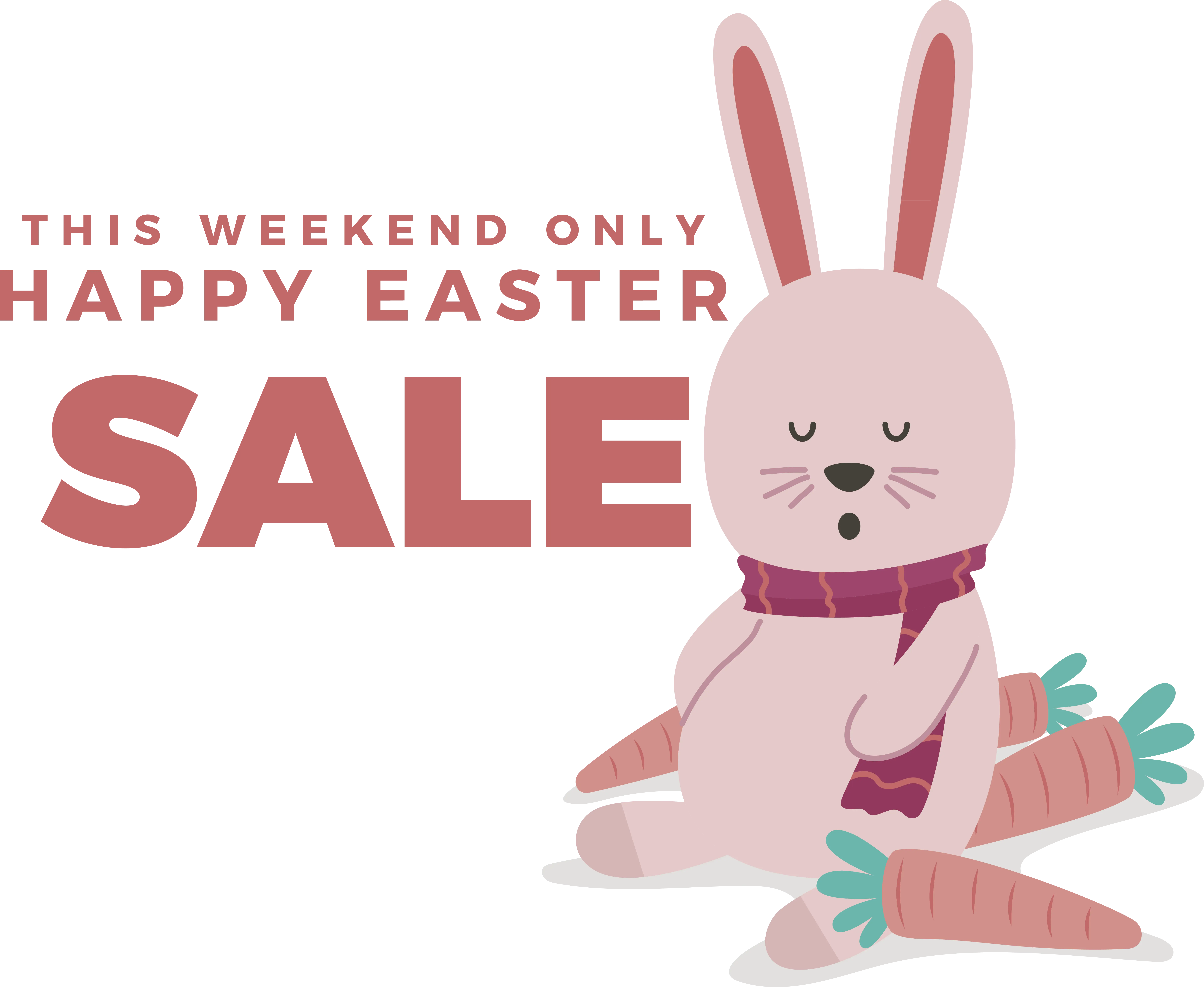 Happy Easter Sale with Bunny