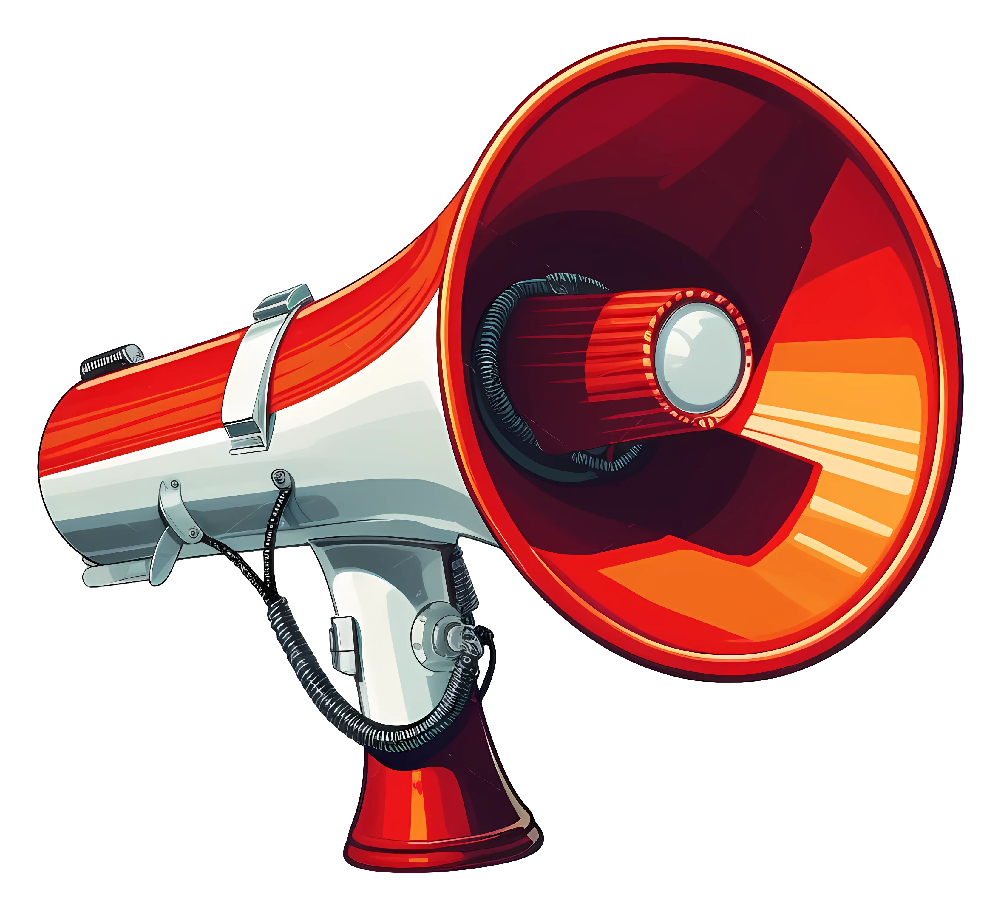 Red and White Megaphone Illustration