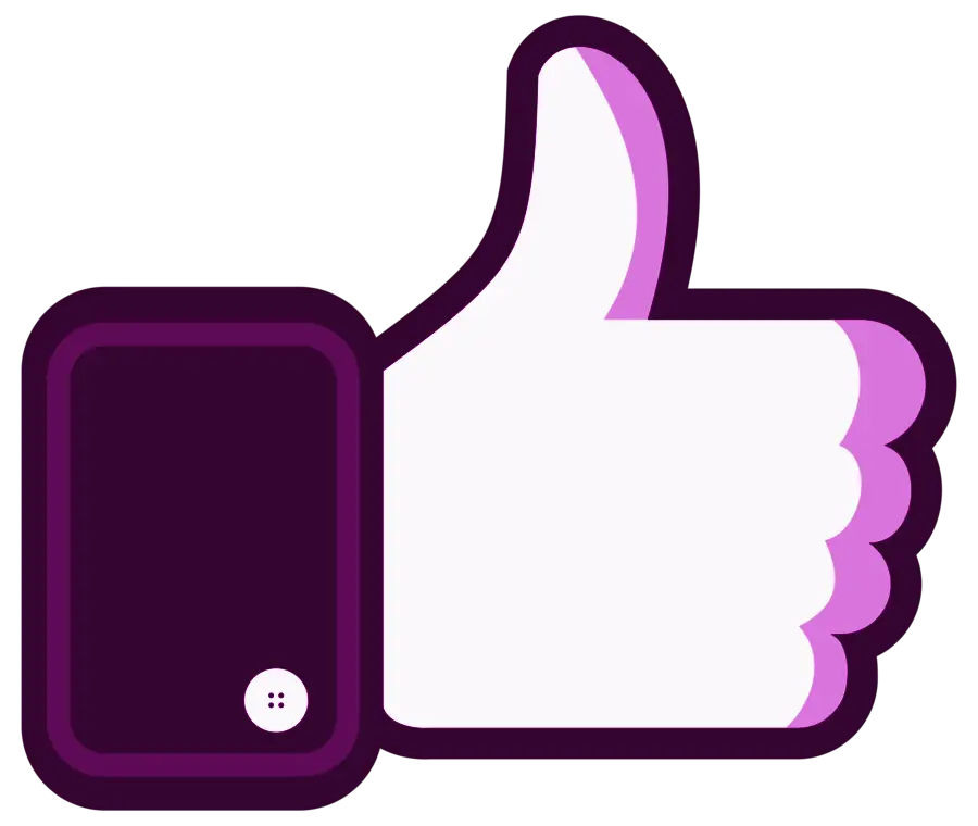 Purple Outlined Thumbs Up Icon