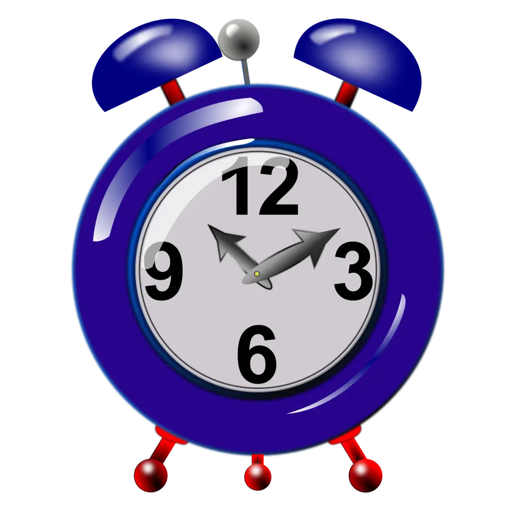 Blue Alarm Clock Illustration for Time Concepts