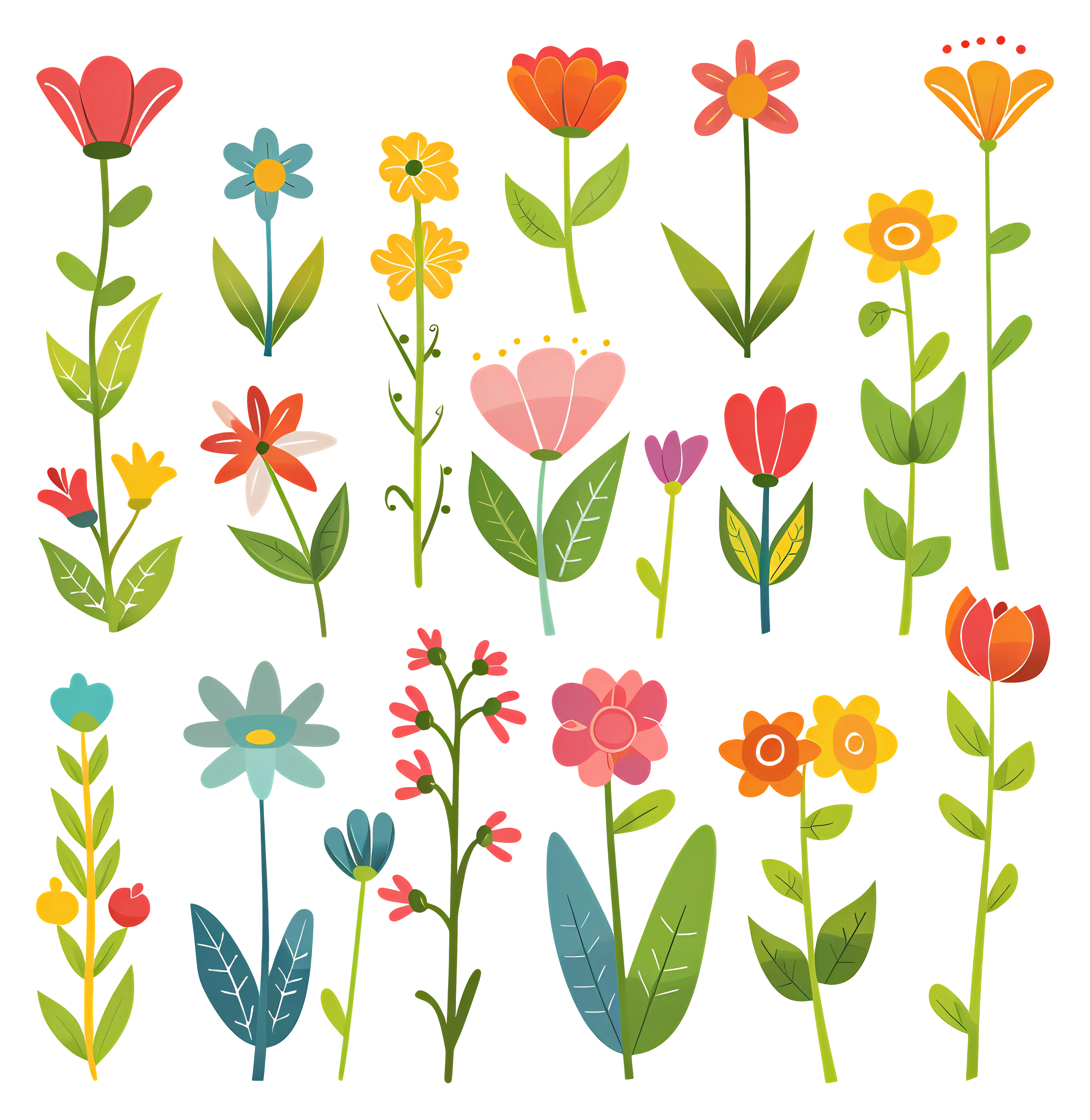 Colorful Wildflowers Illustration
