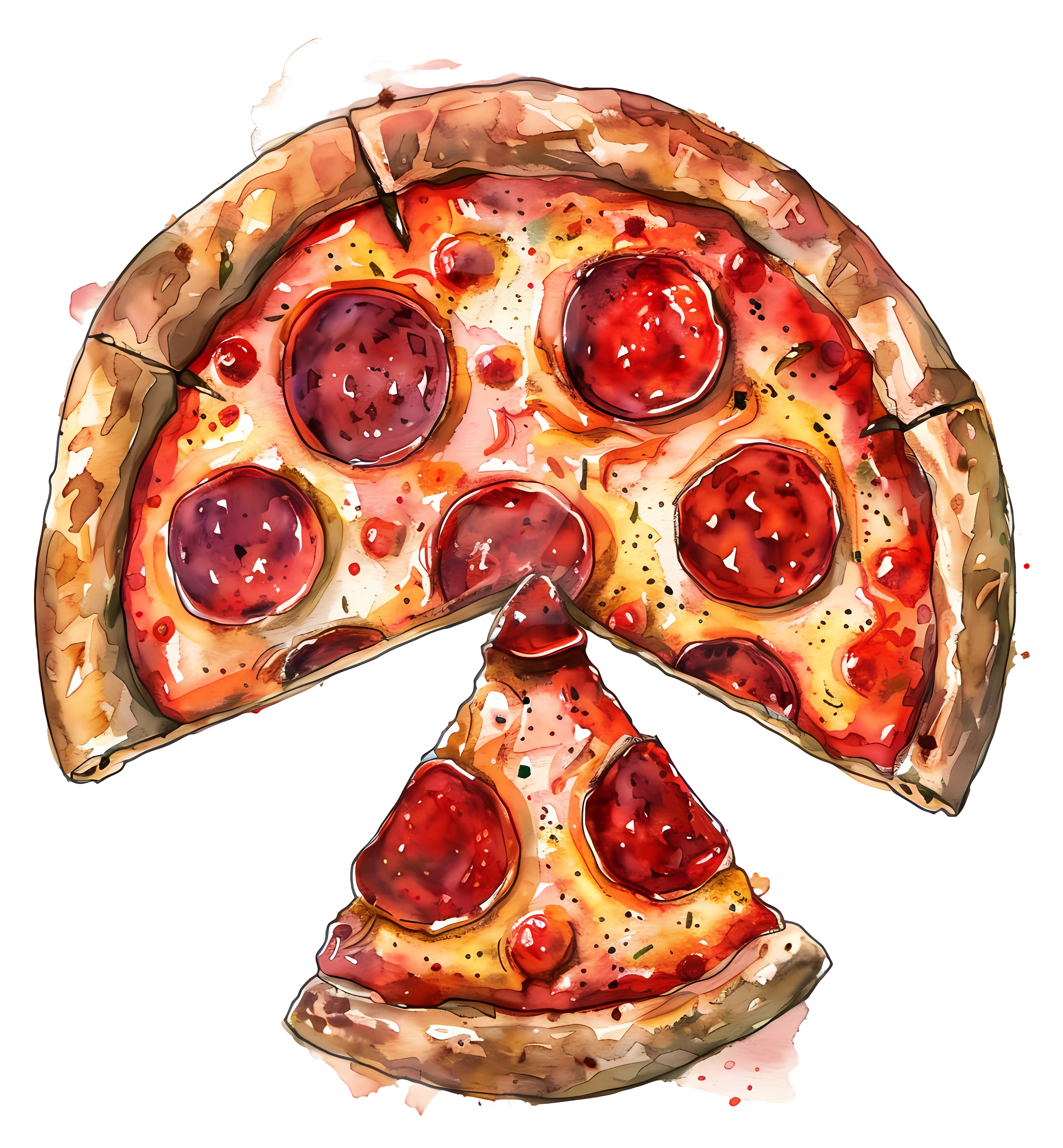 Pepperoni Pizza with a Slice