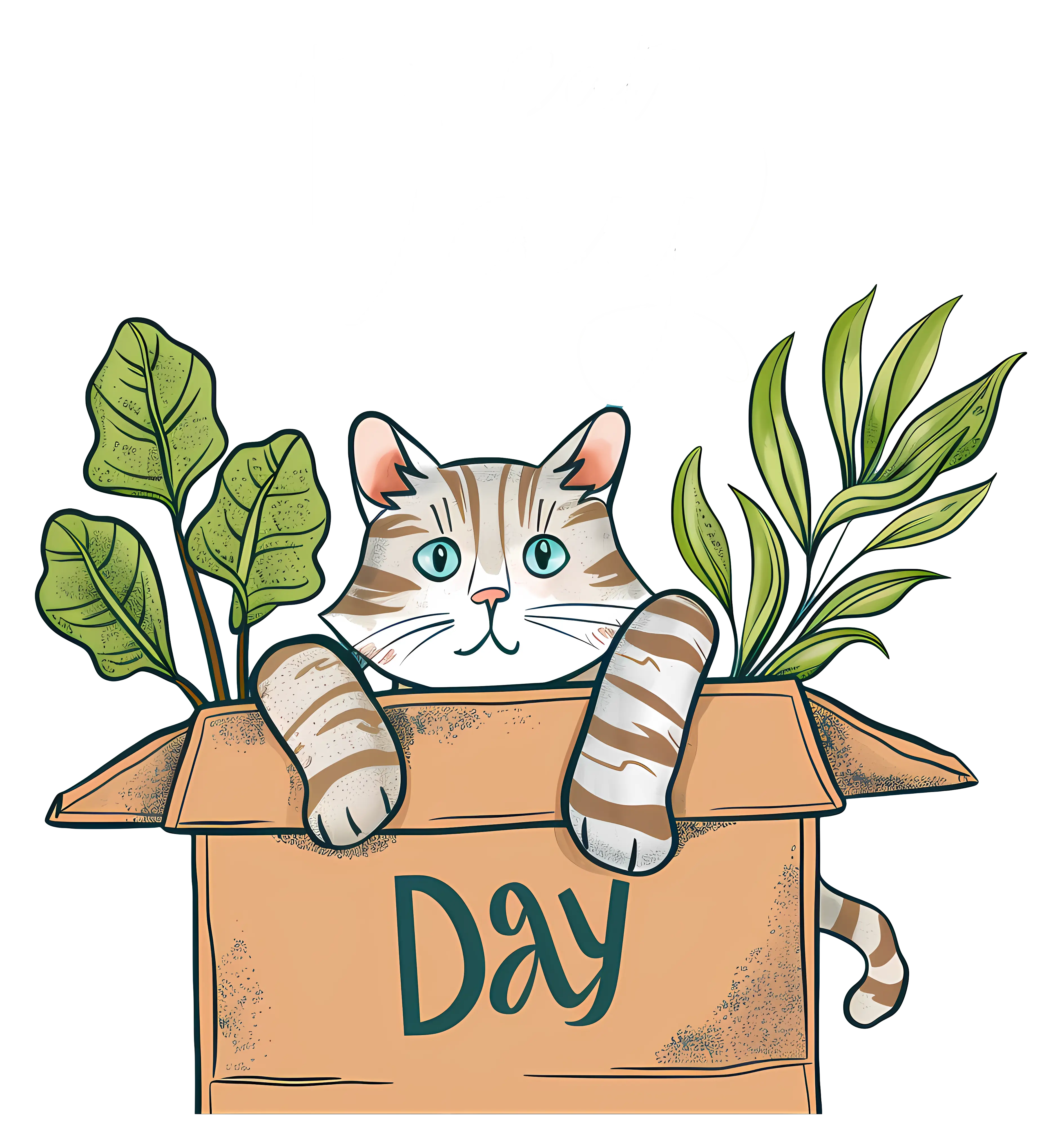 Cute Cat in a Box