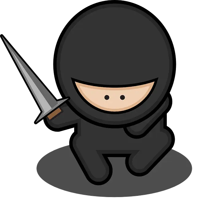 Cartoon Ninja Holding a Sword