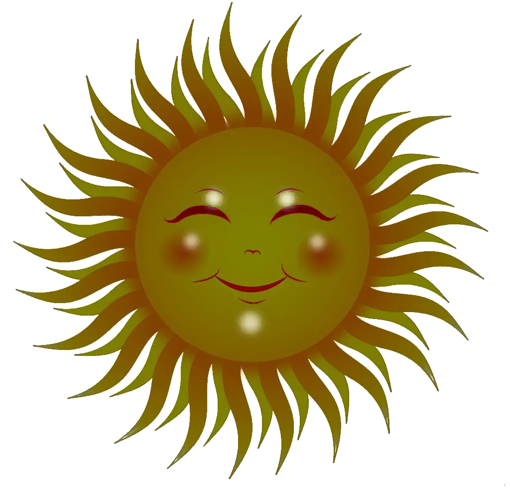 Smiling Sun with Radiant Beams