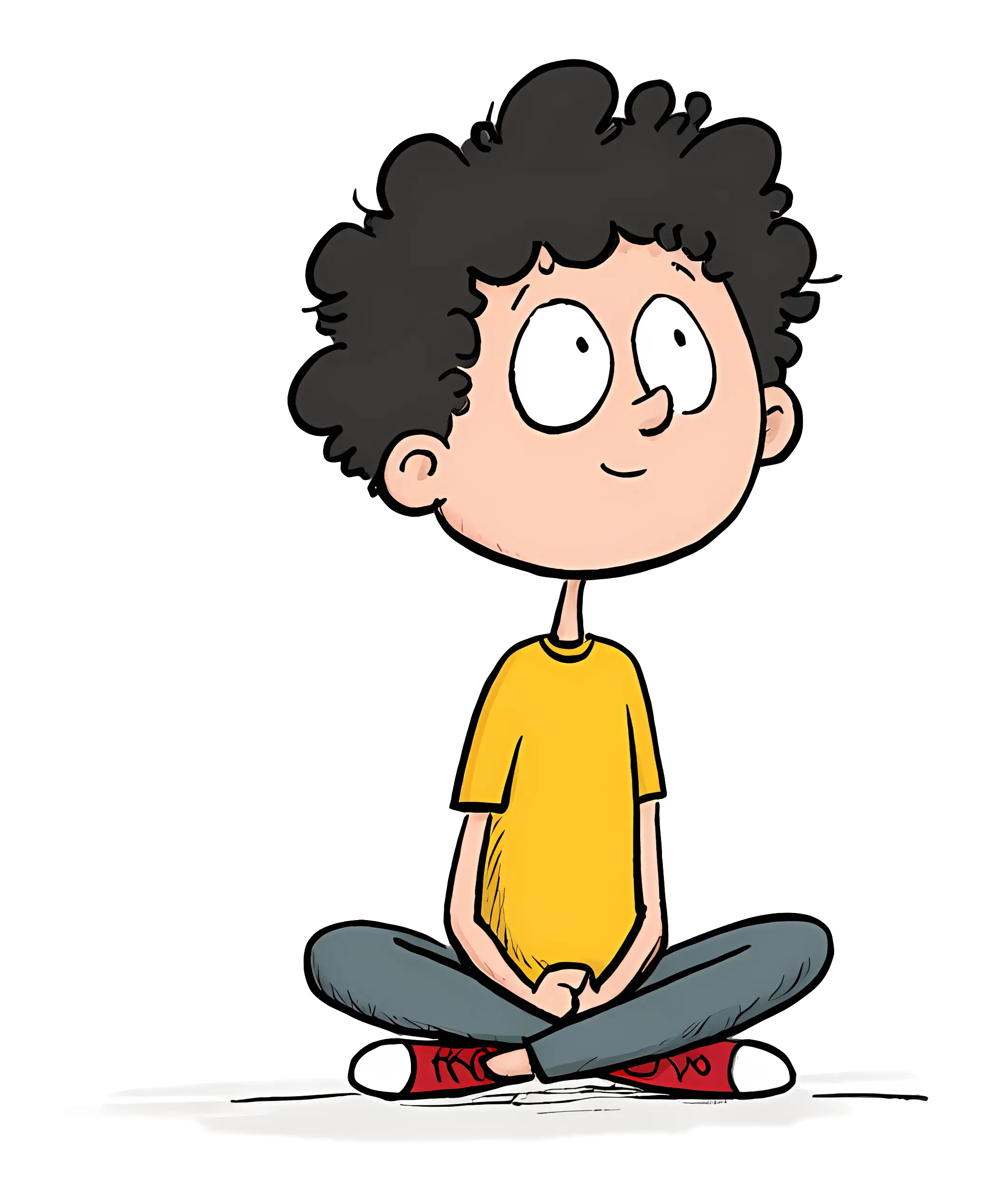 Cartoon Boy Sitting Illustration