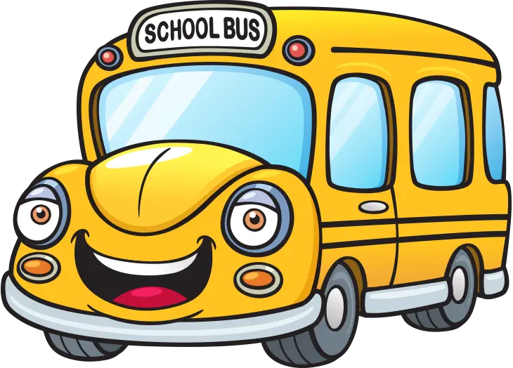 Cartoon Smiling Yellow School Bus