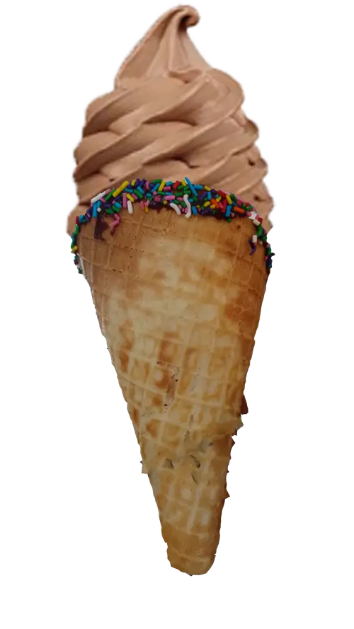 Chocolate Ice Cream Cone with Sprinkles