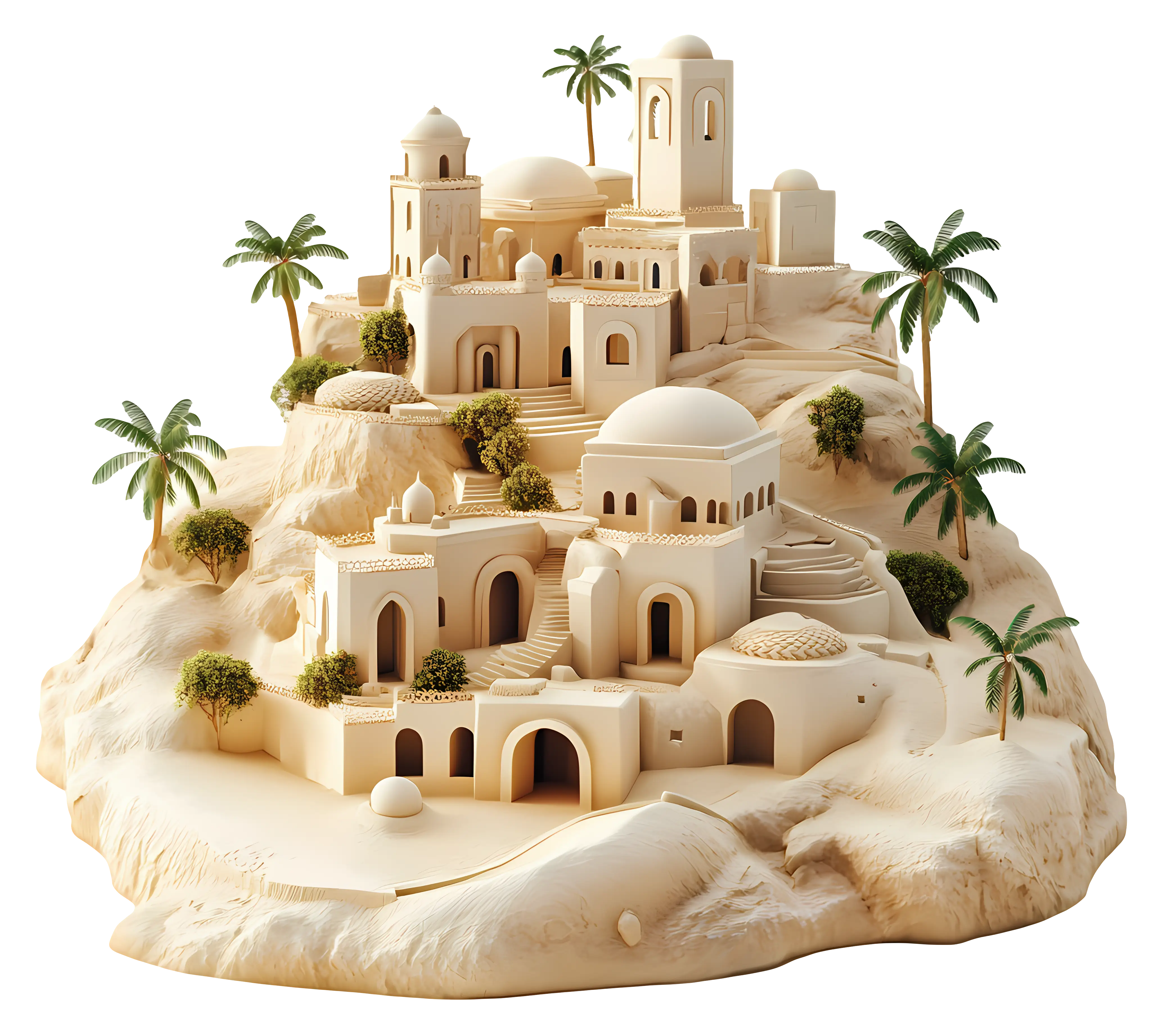 Miniature Desert Village Model