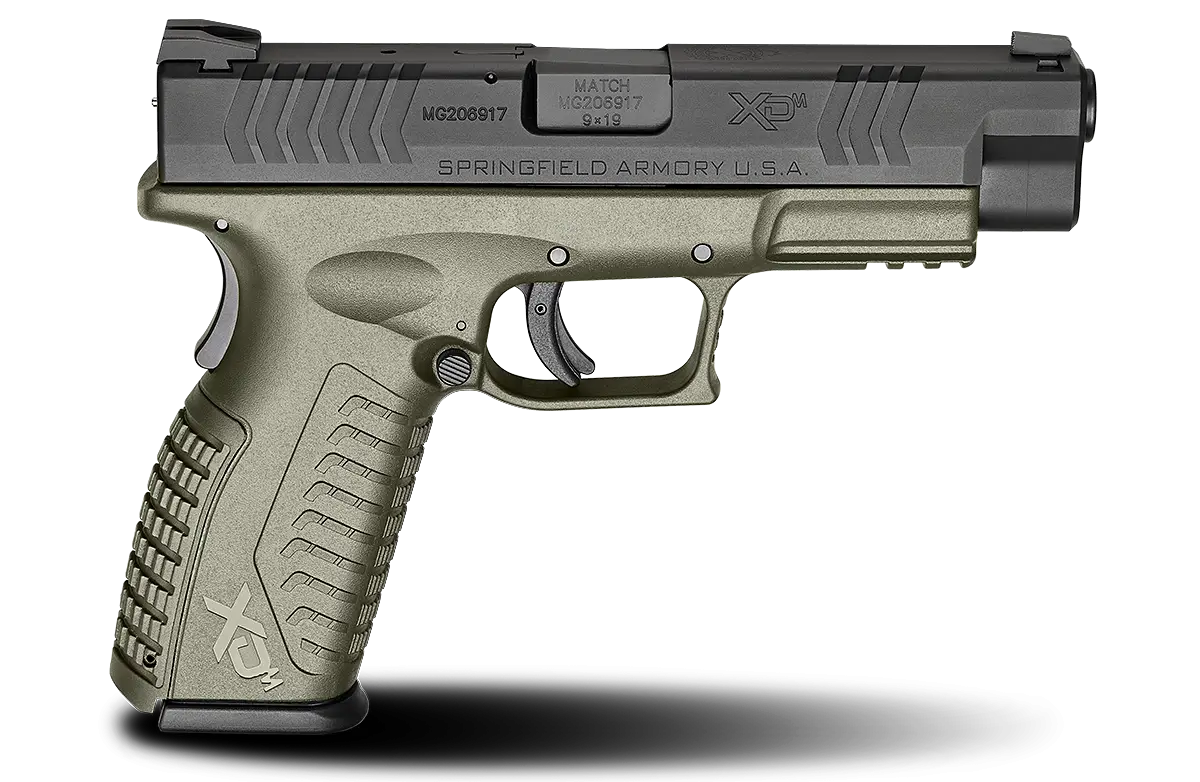 Green Grip Handgun for Tactical Use