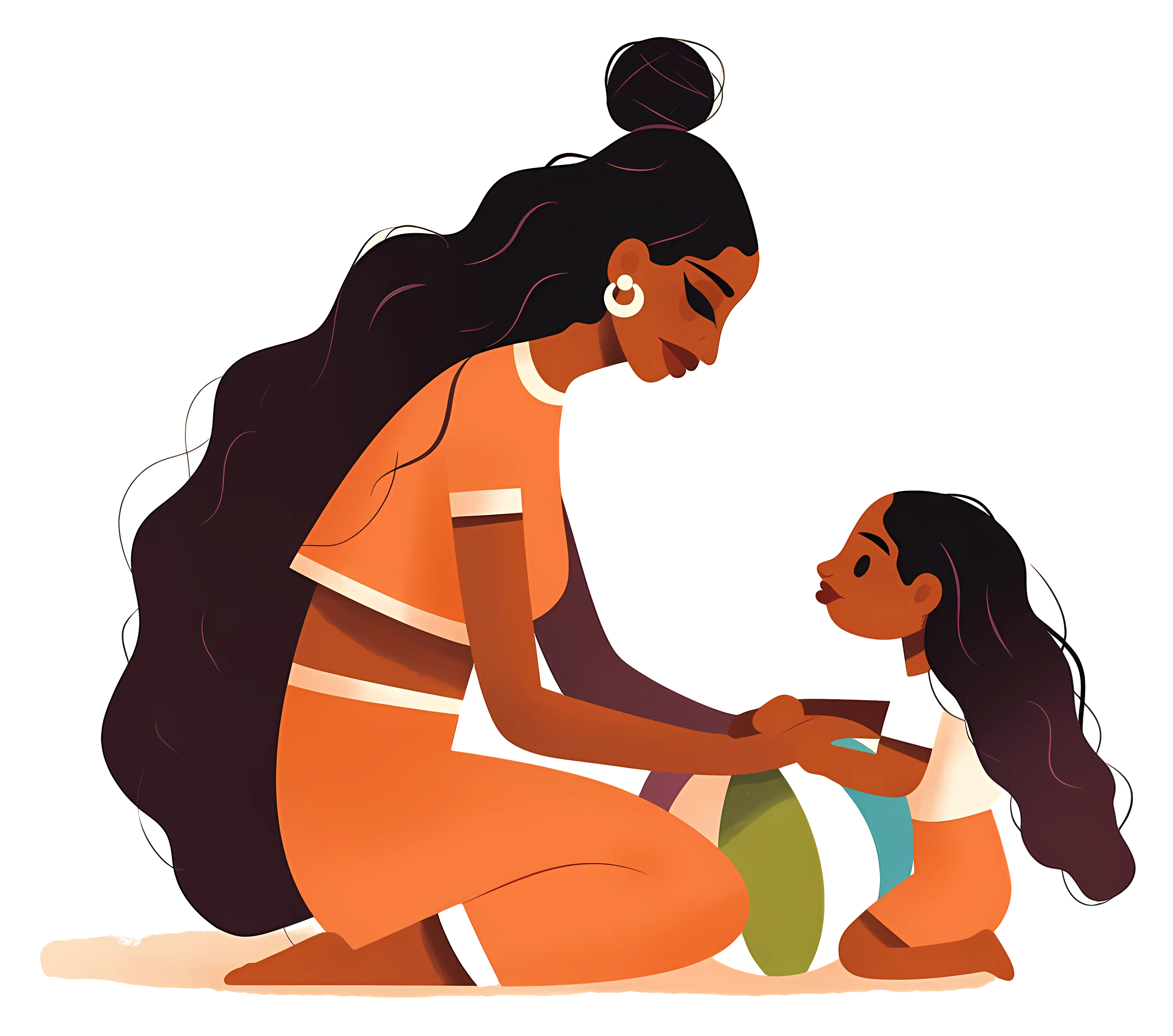 Mother and Child in Warm Colors