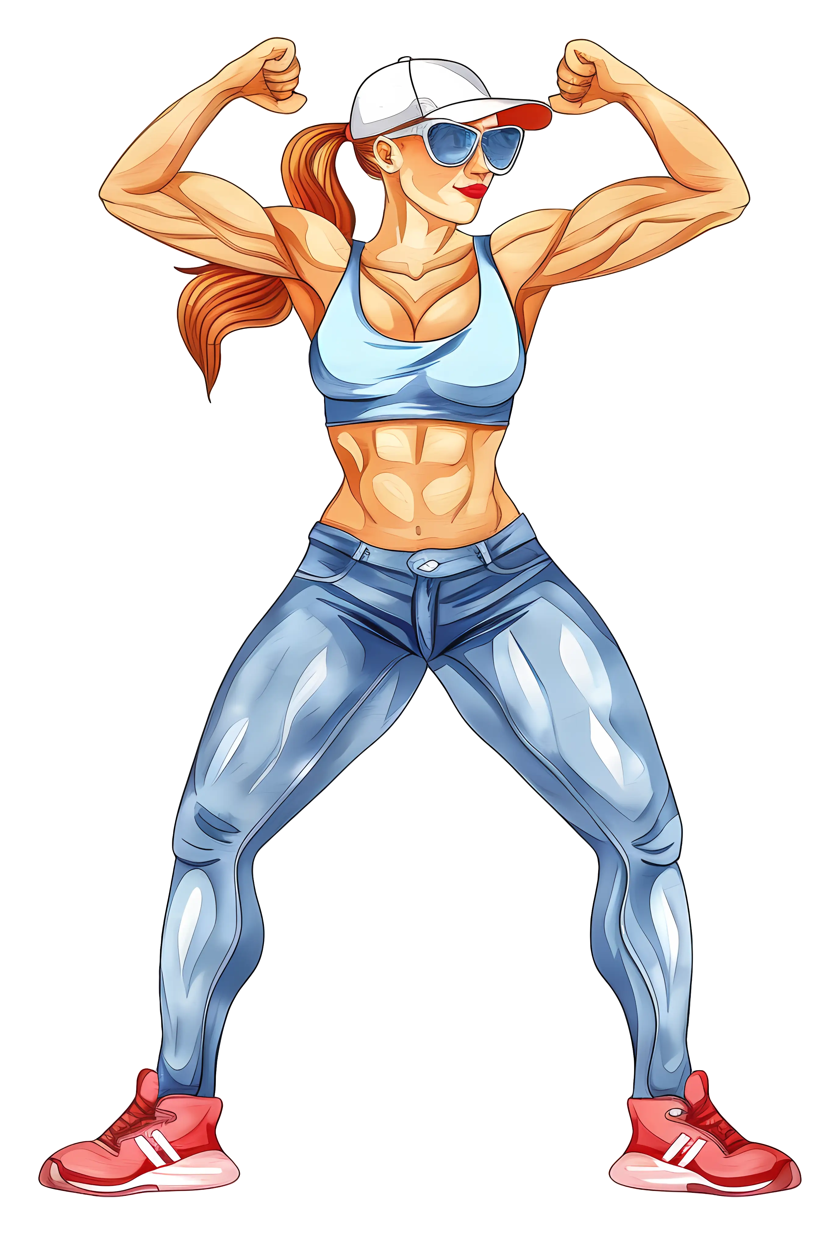 Muscular Woman Flexing