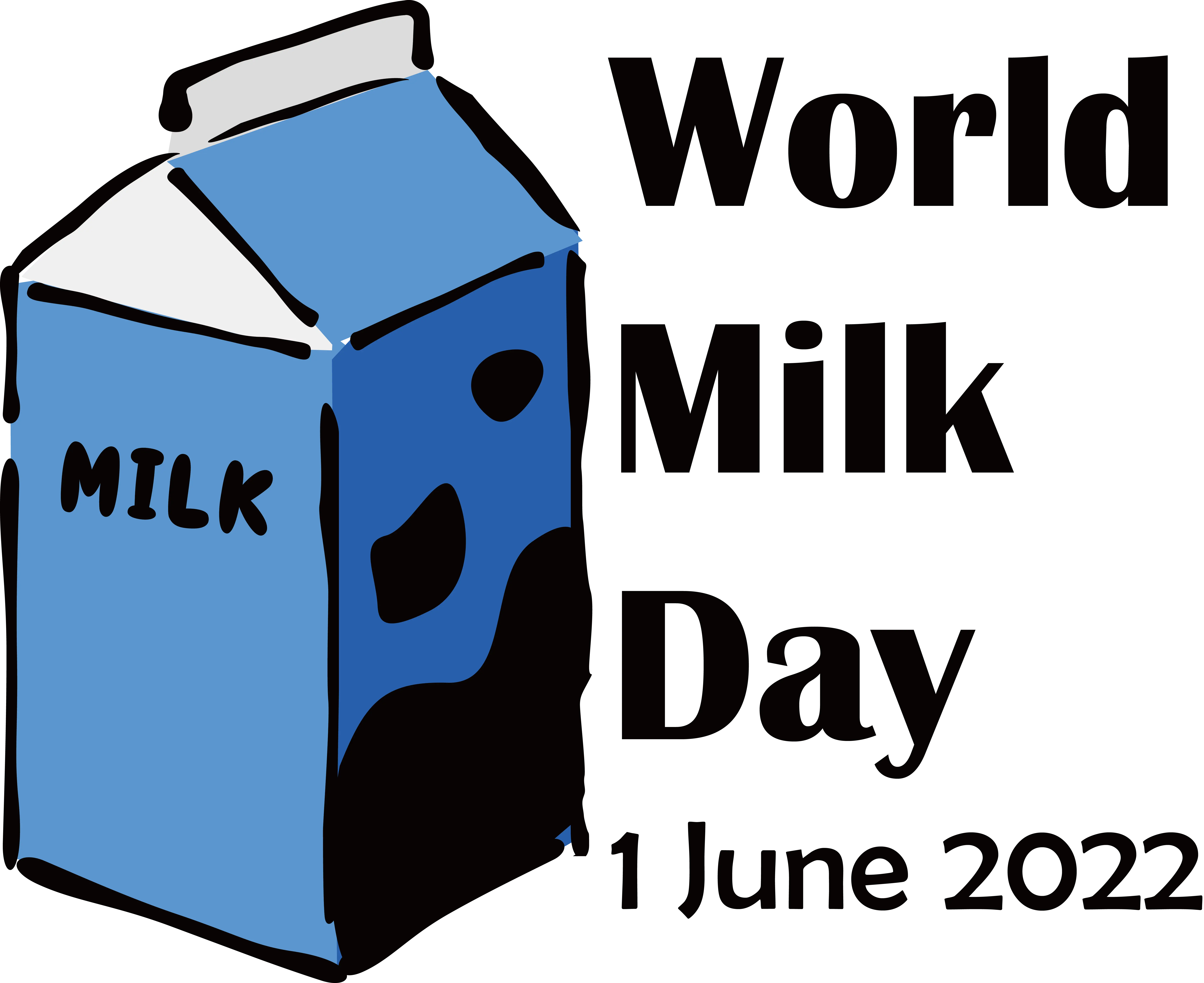 Creative Blue Milk Carton for World Milk Day Celebration
