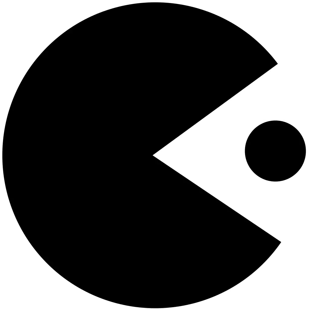 Pac-Man Silhouette Graphic in Retro Style