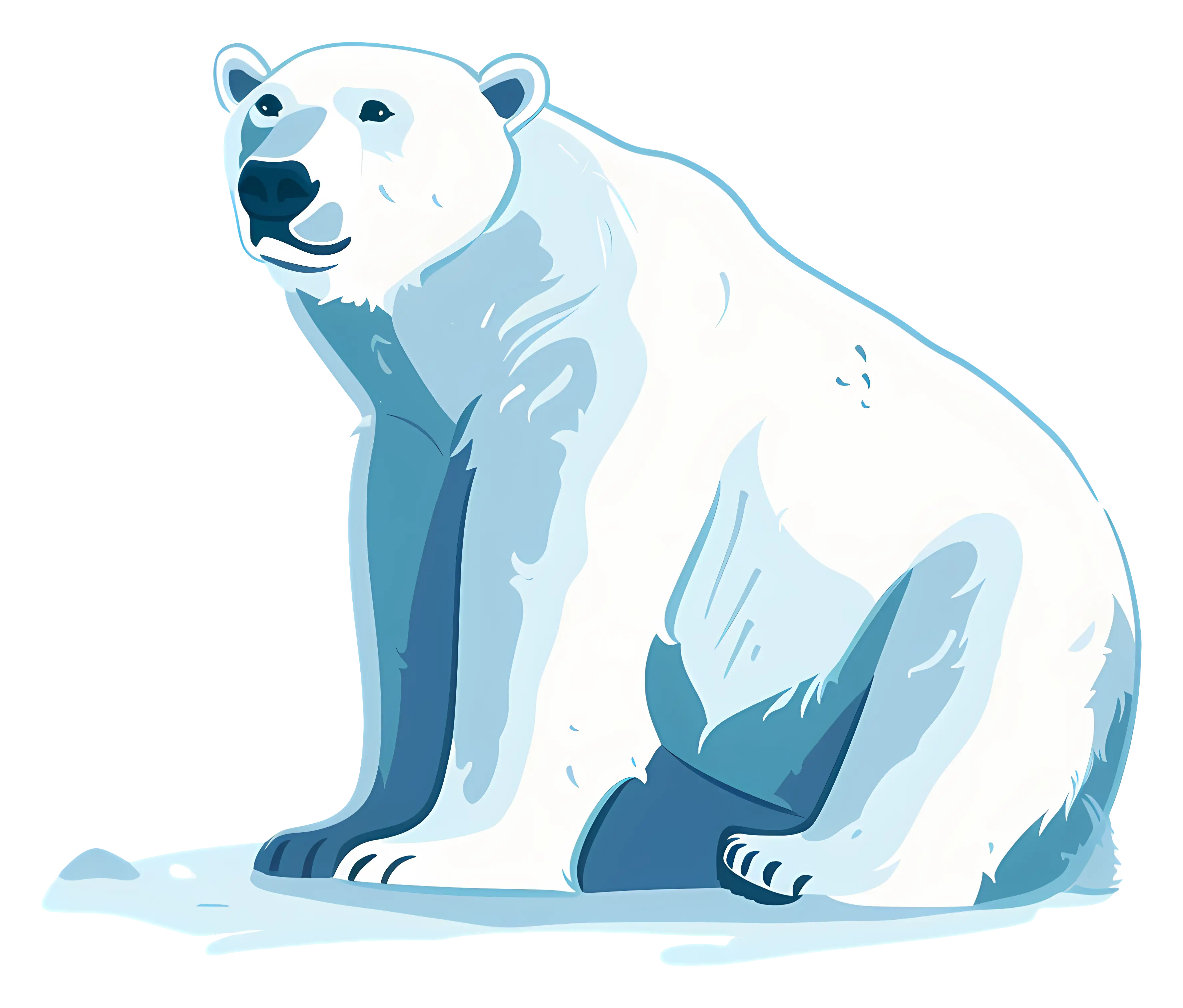 Adorable Polar Bear Drawing in Winter Style
