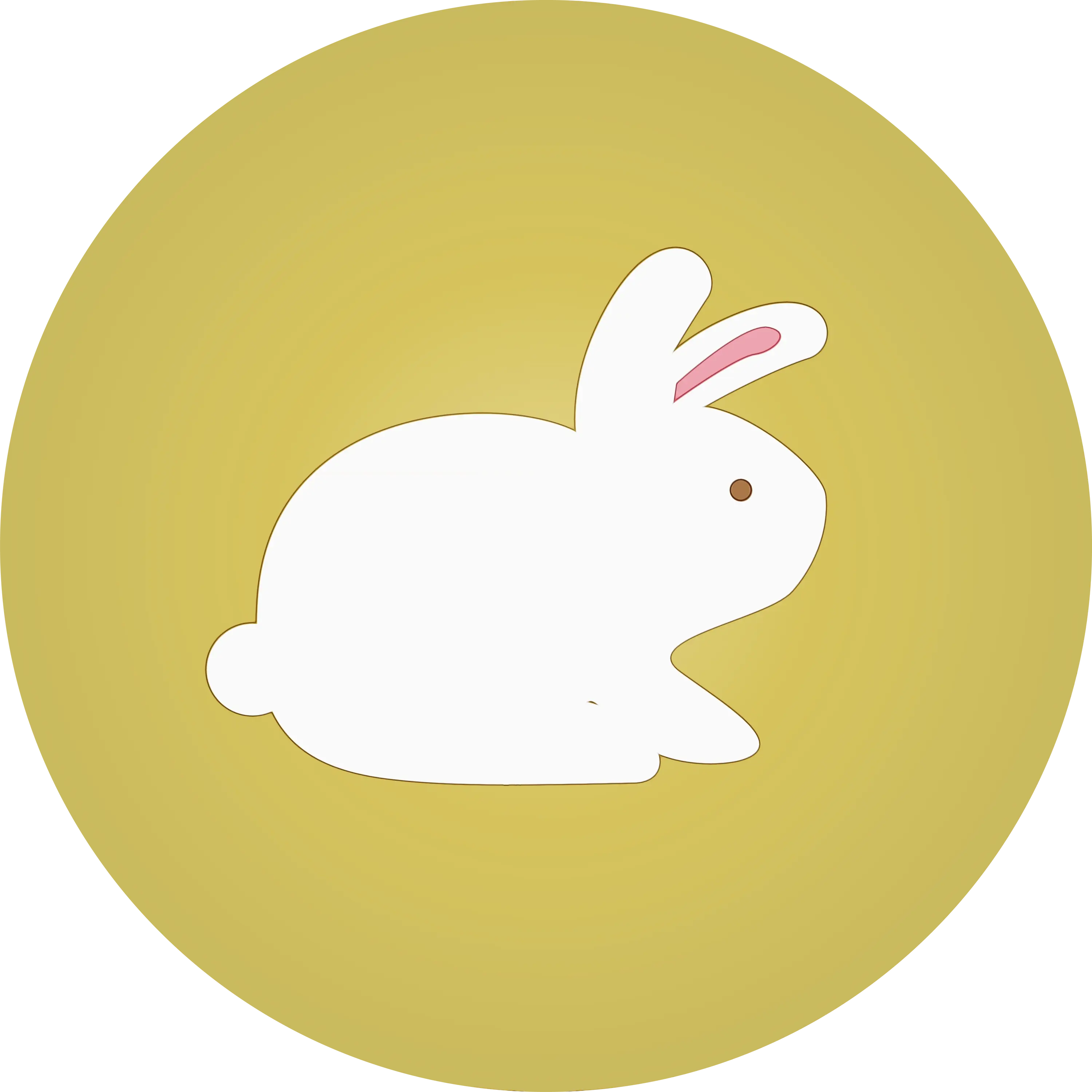 White Bunny in Circular Frame Illustration