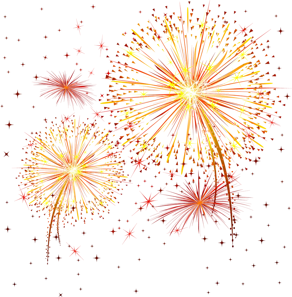 Colorful Fireworks Display in Night Sky