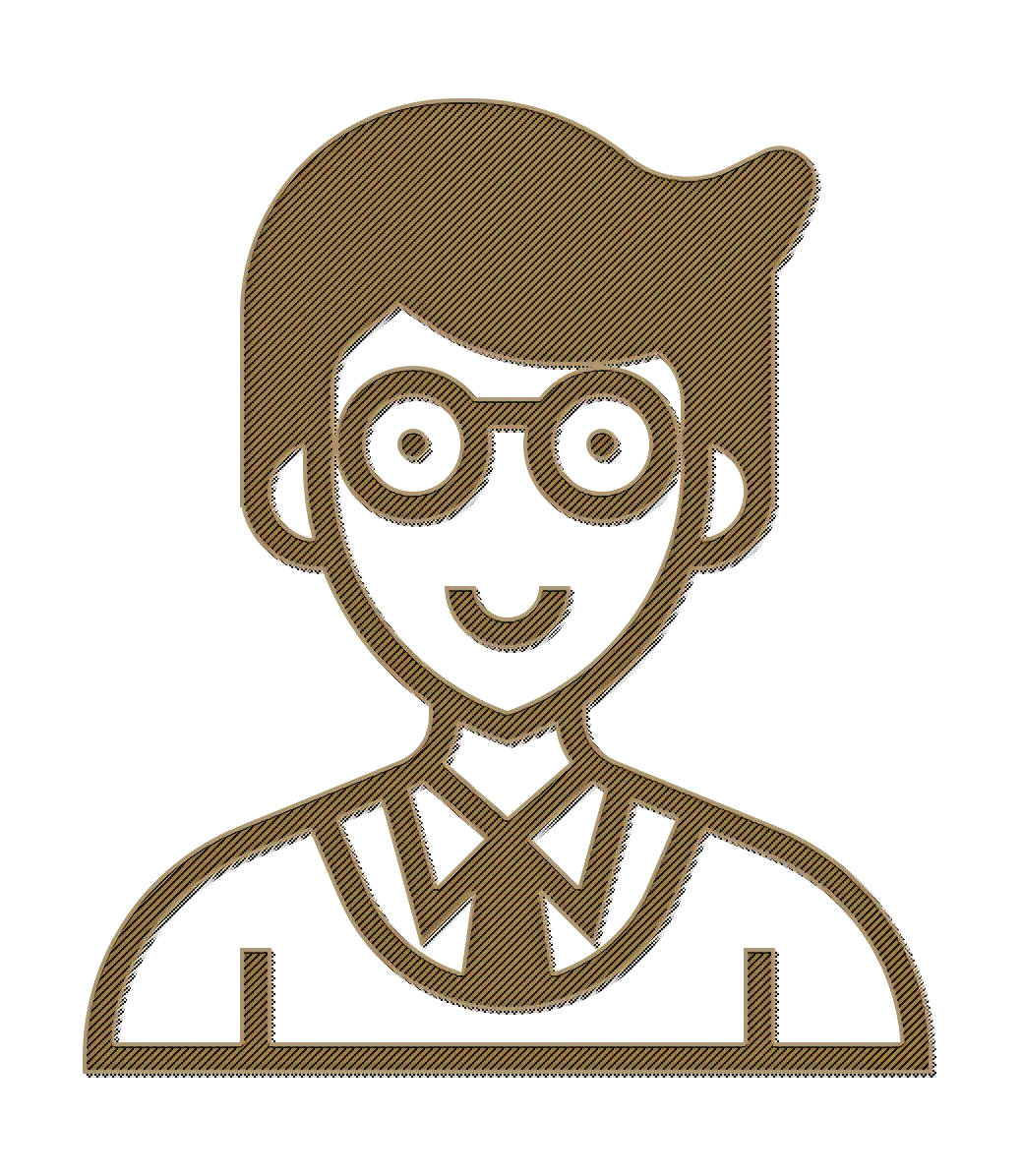 Cartoon Man with Glasses